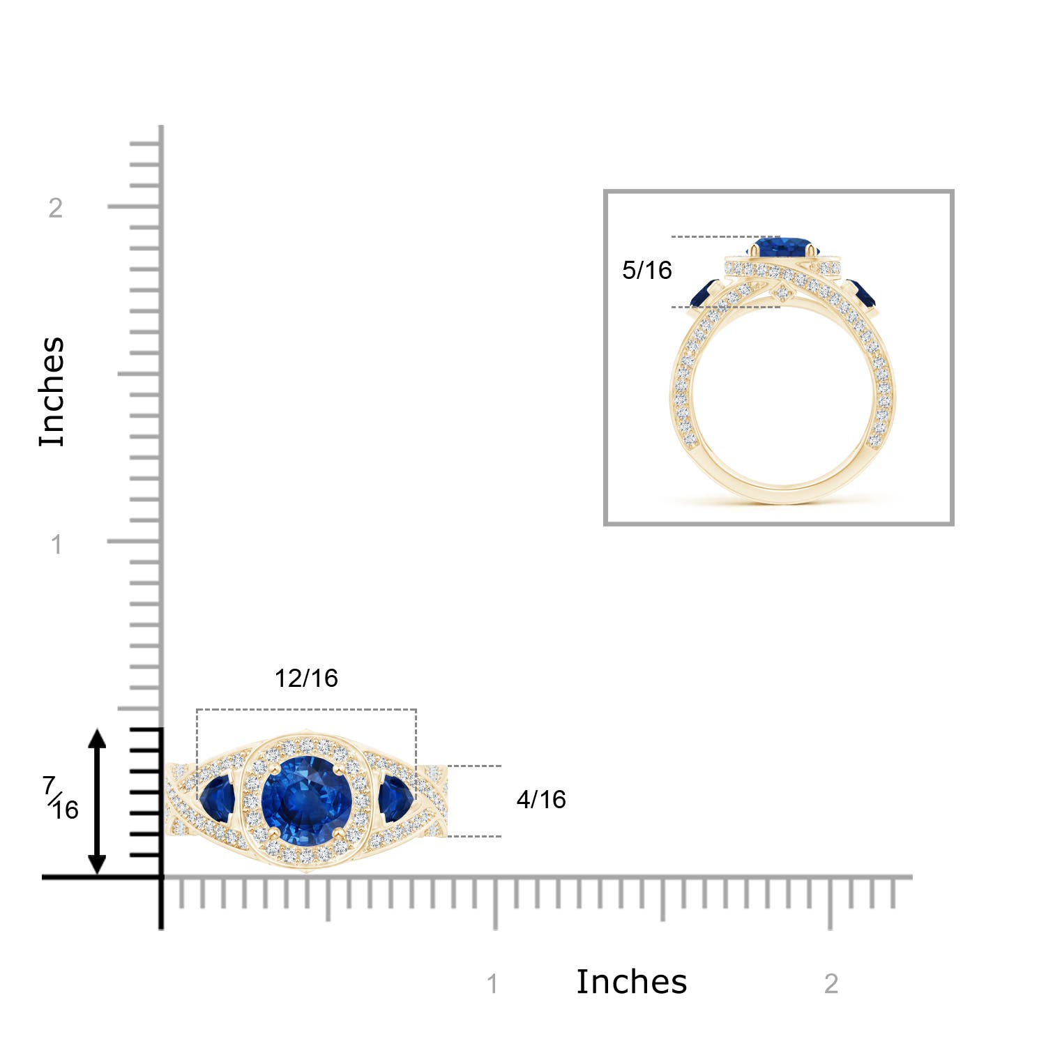 AAA - Blue Sapphire / 3.15 CT / 14 KT Yellow Gold