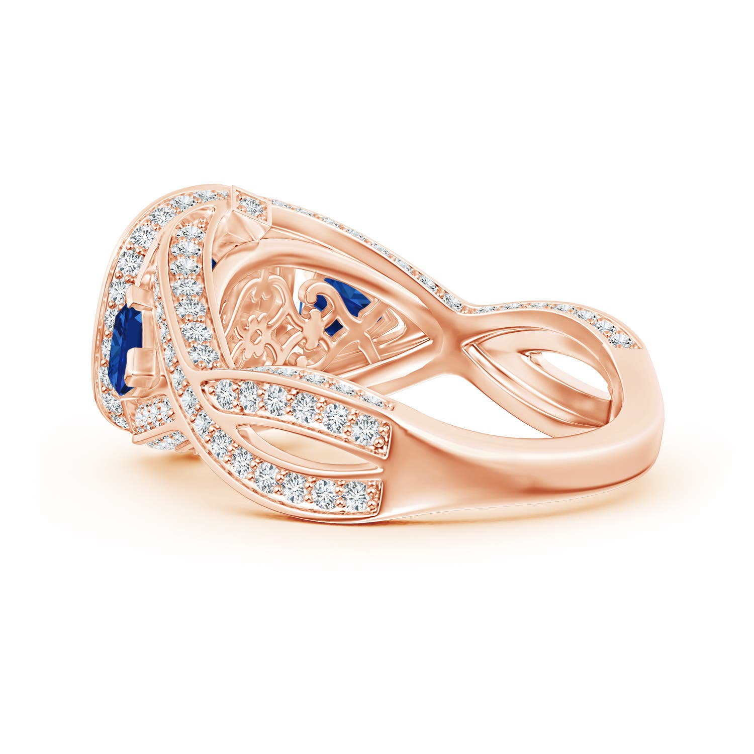 AAAA - Blue Sapphire / 3.15 CT / 14 KT Rose Gold