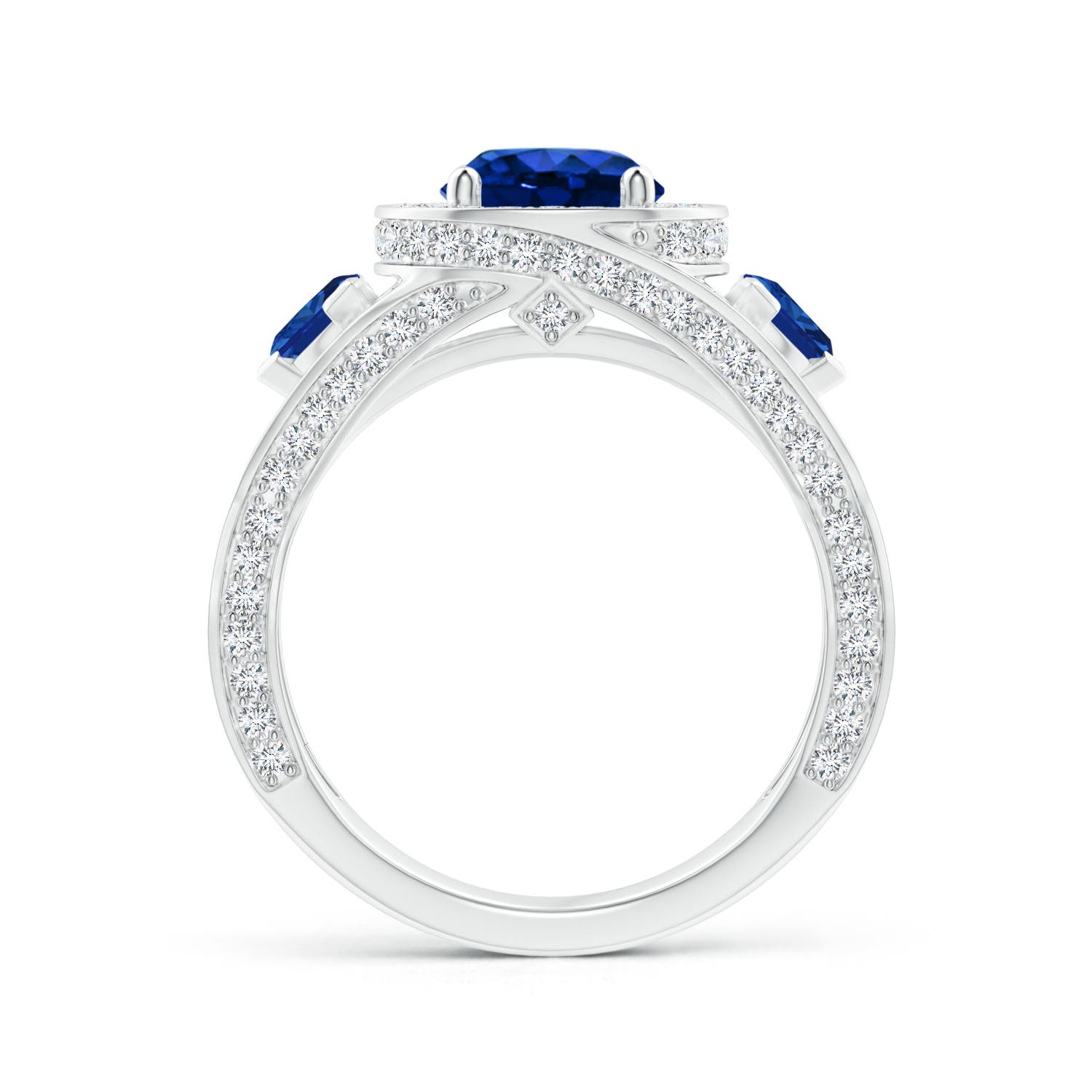 AAAA - Blue Sapphire / 3.15 CT / 14 KT White Gold