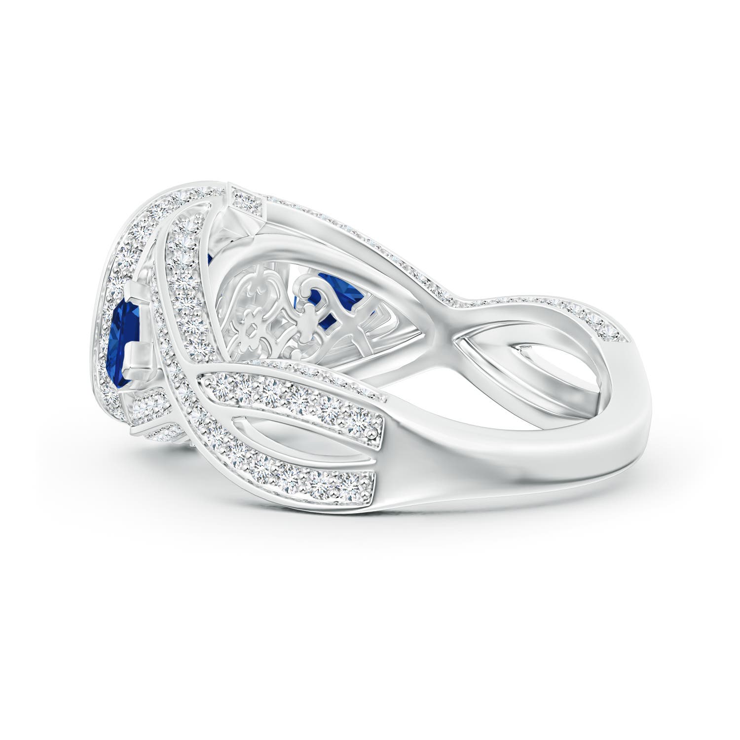 AAAA - Blue Sapphire / 3.15 CT / 14 KT White Gold