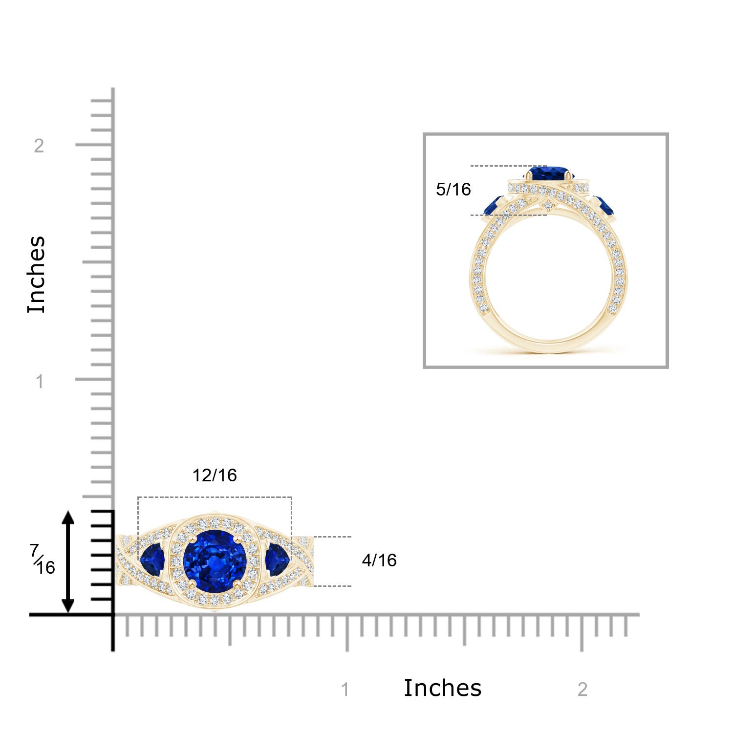 AAAA - Blue Sapphire / 3.15 CT / 14 KT Yellow Gold