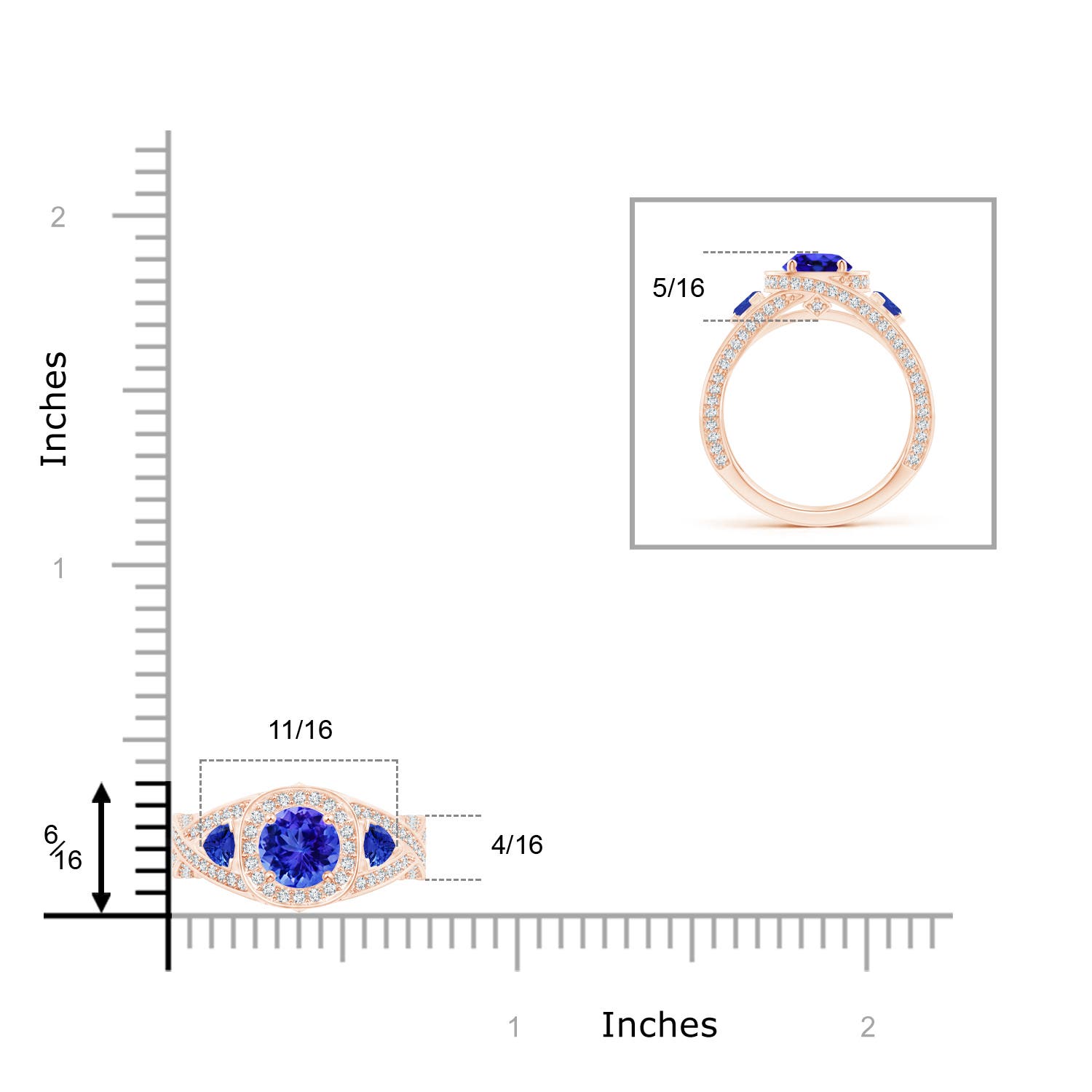 AAA - Tanzanite / 1.99 CT / 14 KT Rose Gold