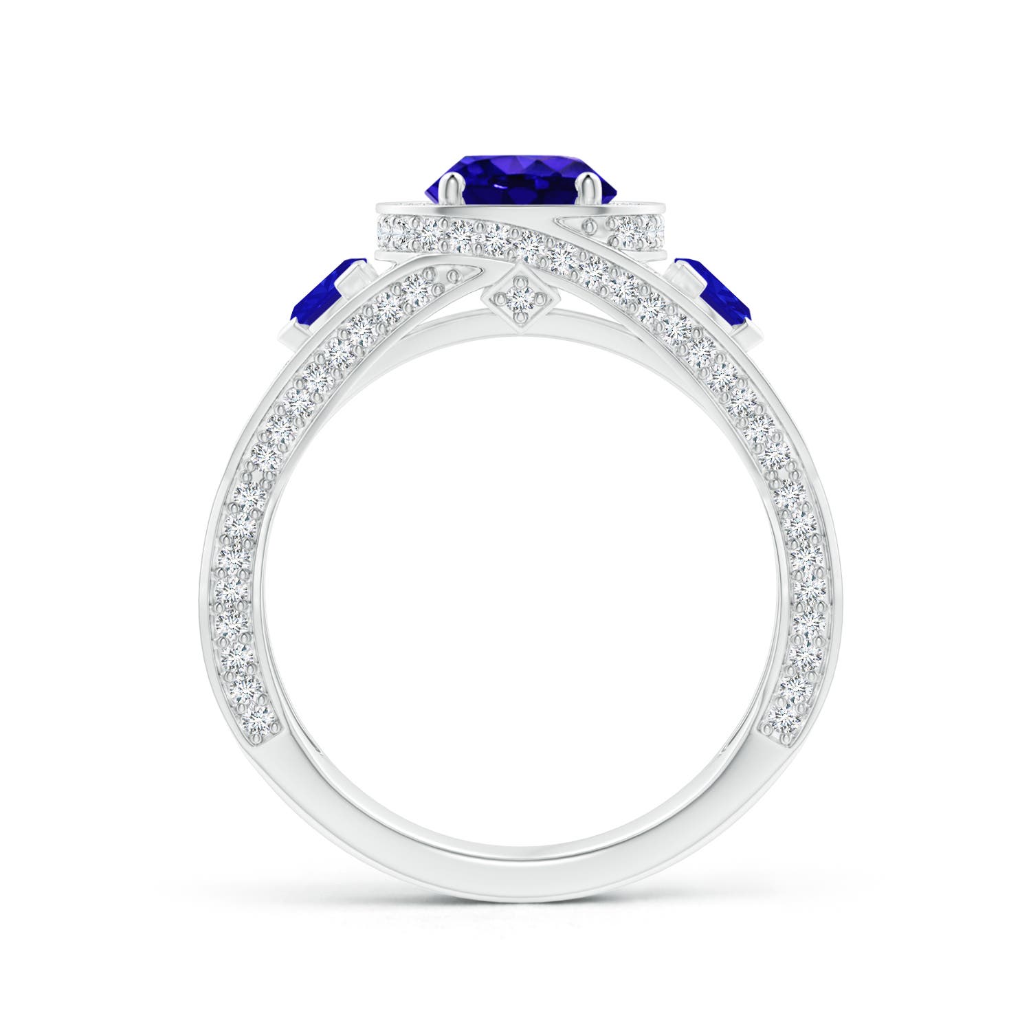 AAAA - Tanzanite / 1.99 CT / 14 KT White Gold