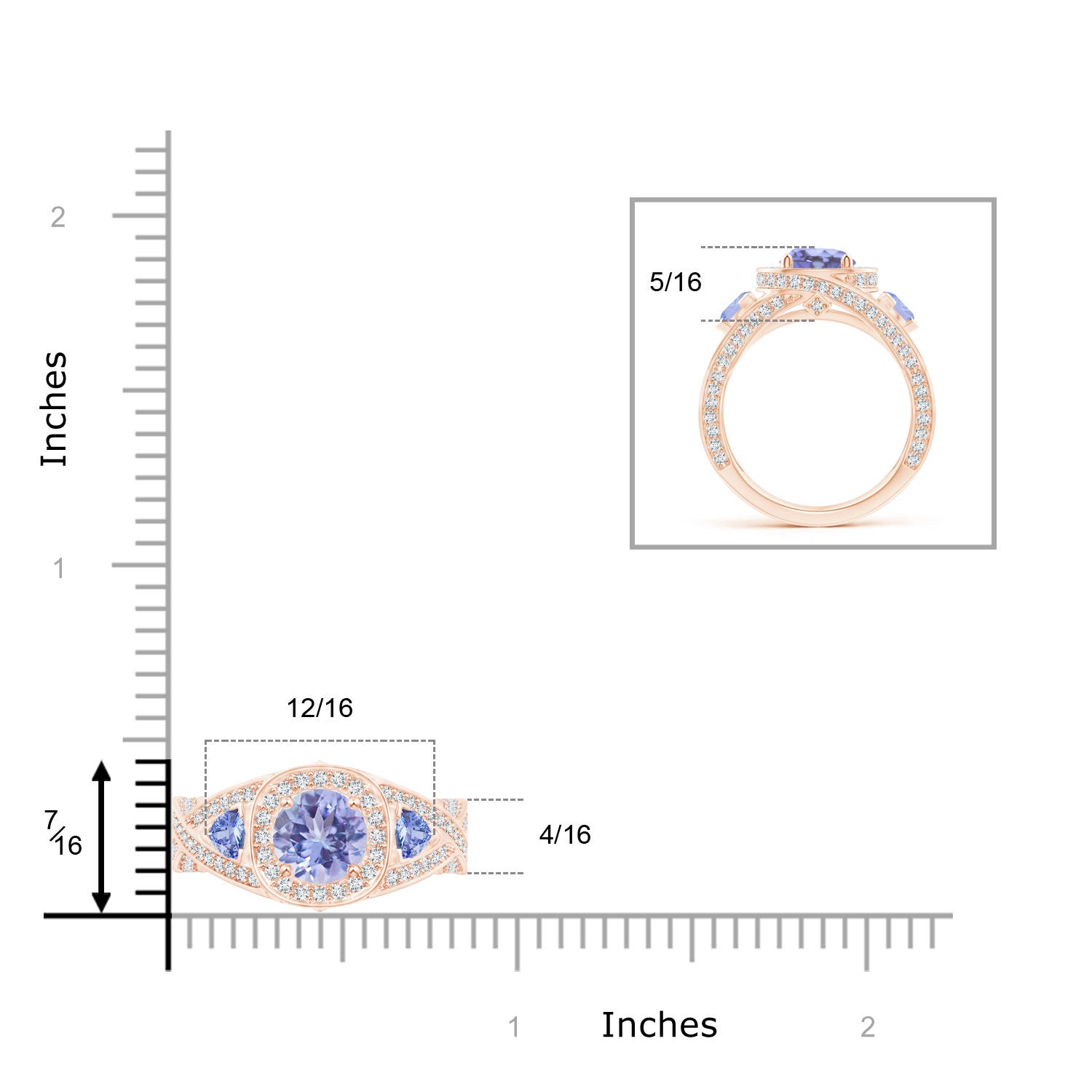 A - Tanzanite / 2.8 CT / 14 KT Rose Gold