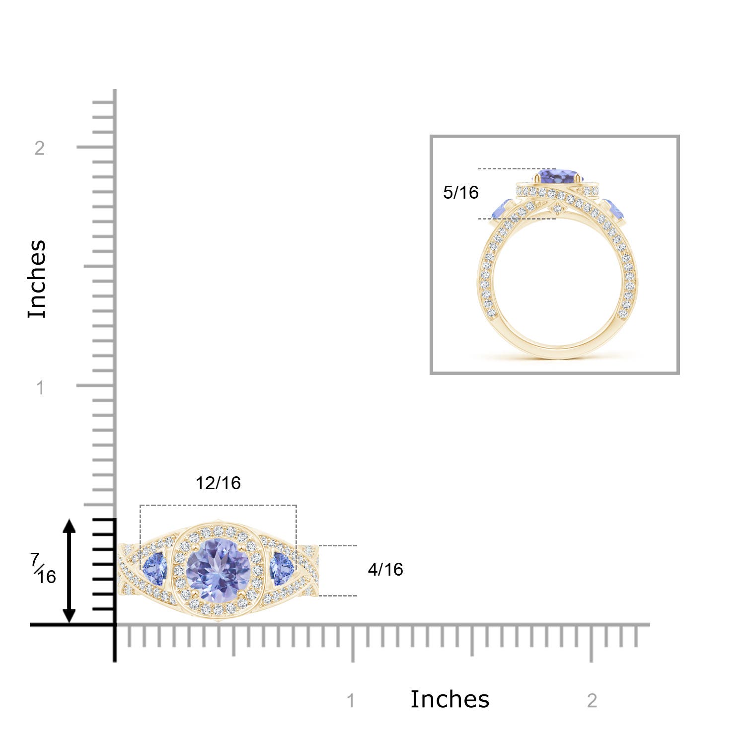 A - Tanzanite / 2.8 CT / 14 KT Yellow Gold