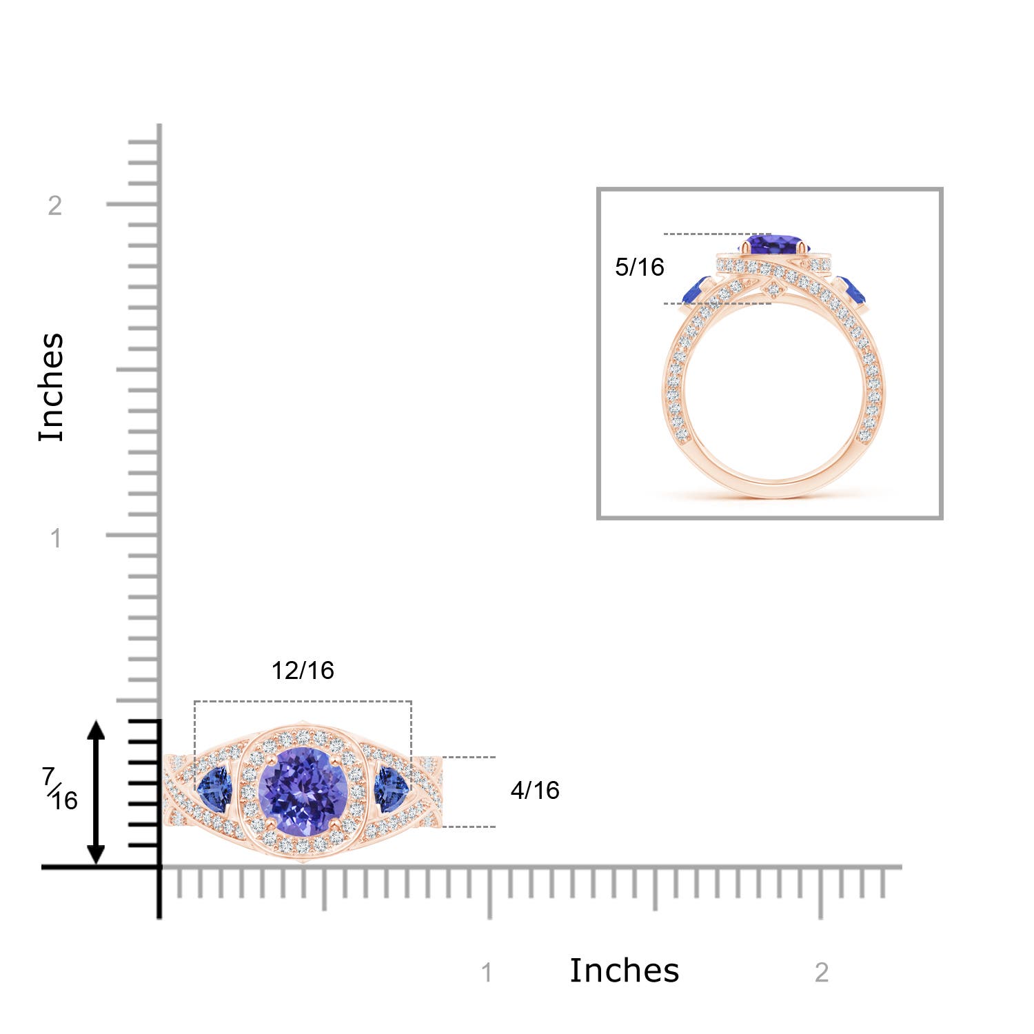 AA - Tanzanite / 2.8 CT / 14 KT Rose Gold