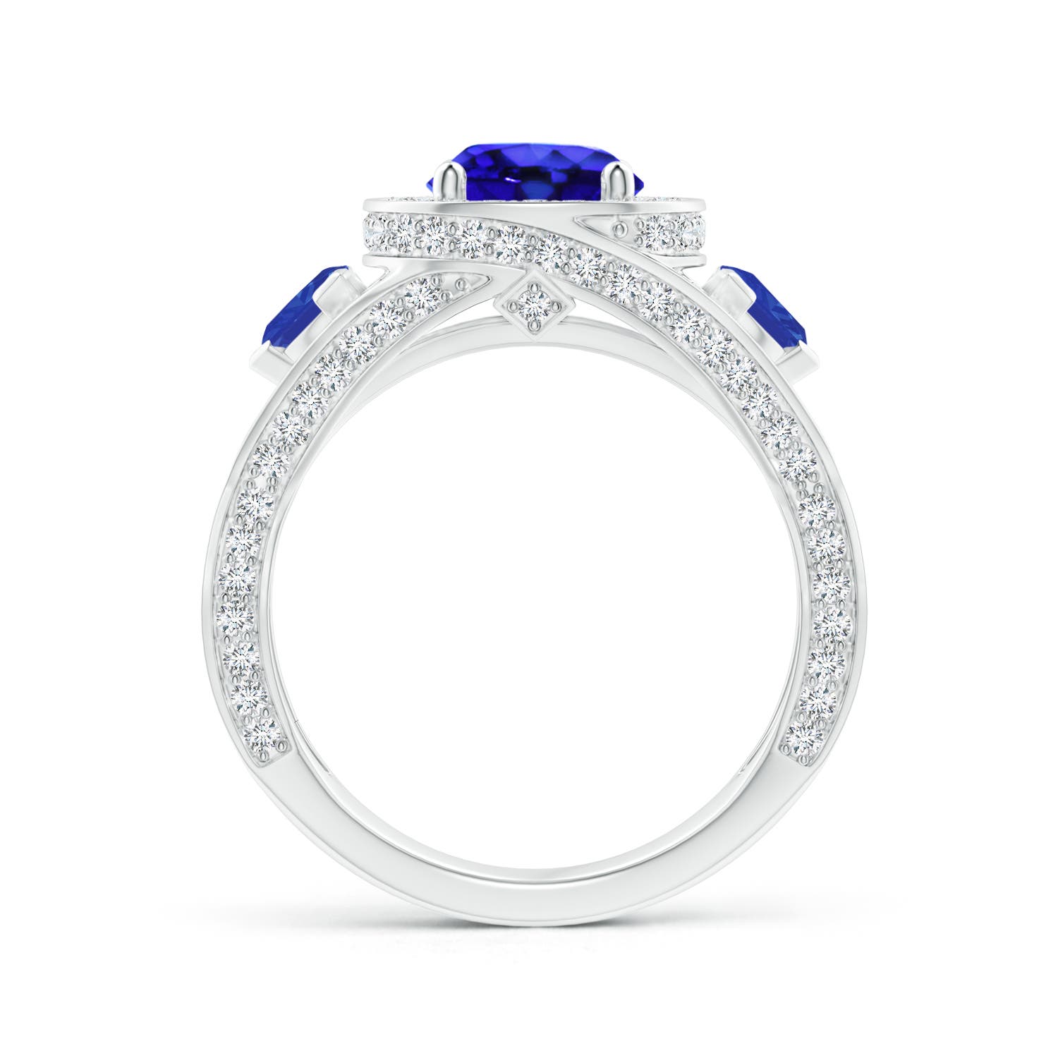 AAA - Tanzanite / 2.8 CT / 14 KT White Gold