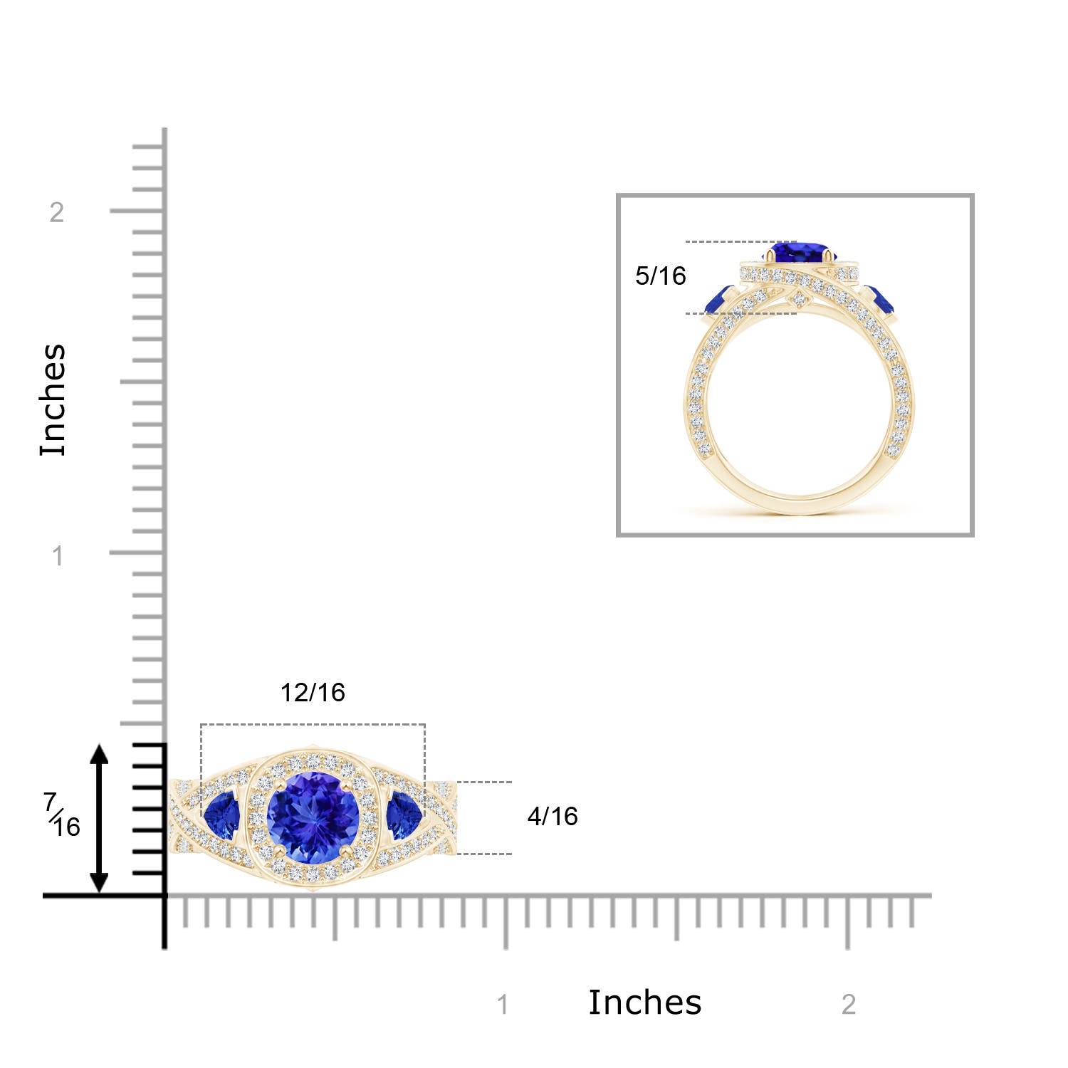 AAA - Tanzanite / 2.8 CT / 14 KT Yellow Gold