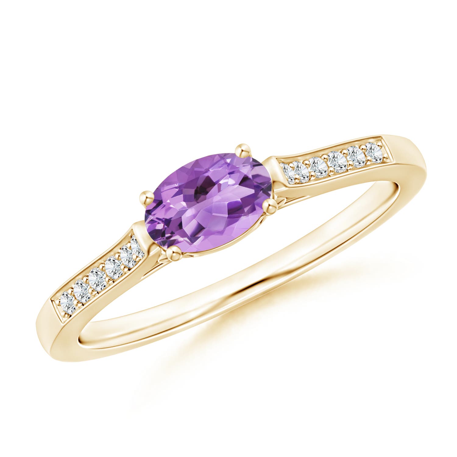 A - Amethyst / 0.5 CT / 14 KT Yellow Gold