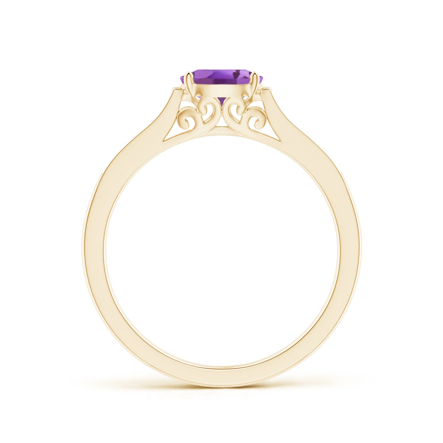 A - Amethyst / 0.5 CT / 14 KT Yellow Gold