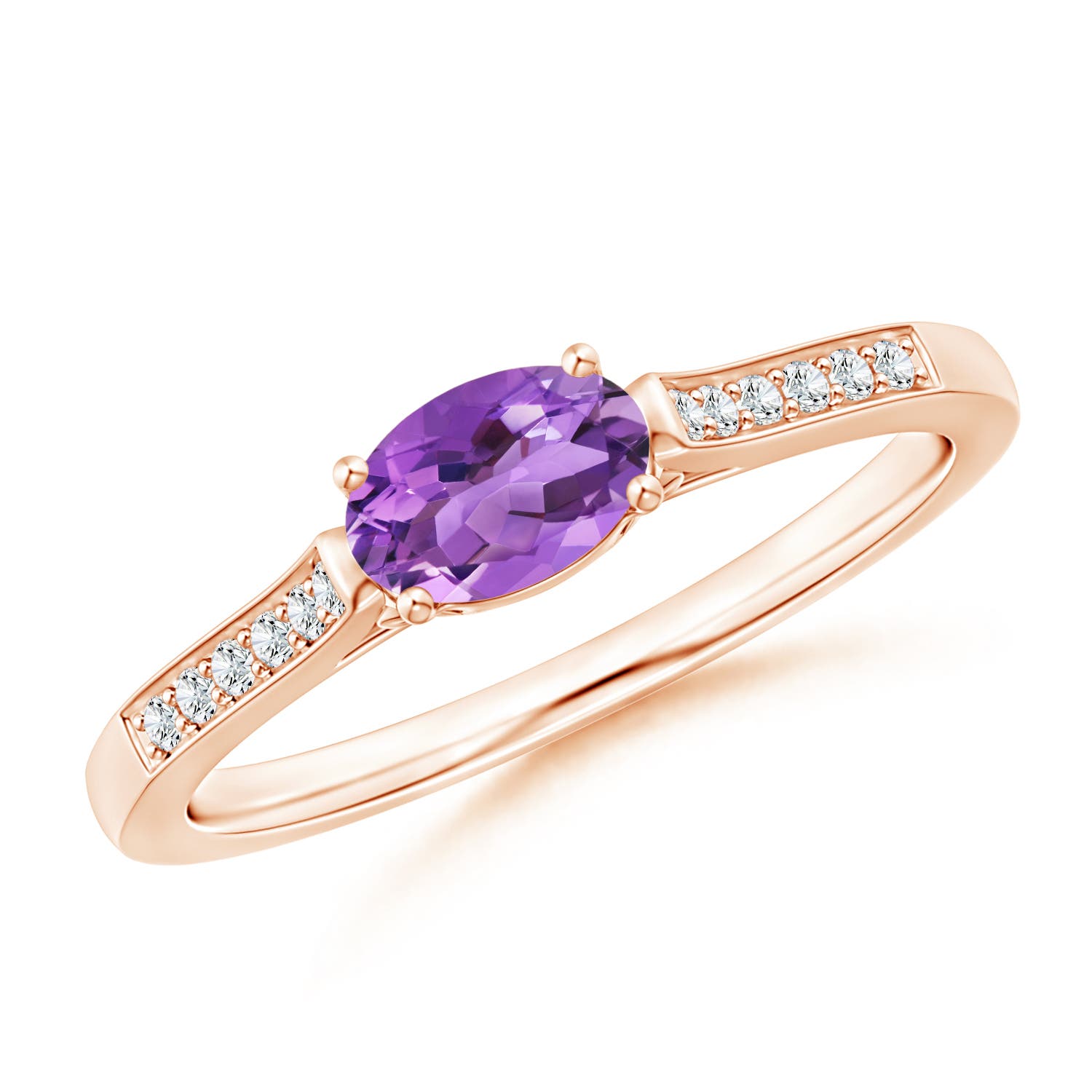 AA - Amethyst / 0.5 CT / 14 KT Rose Gold