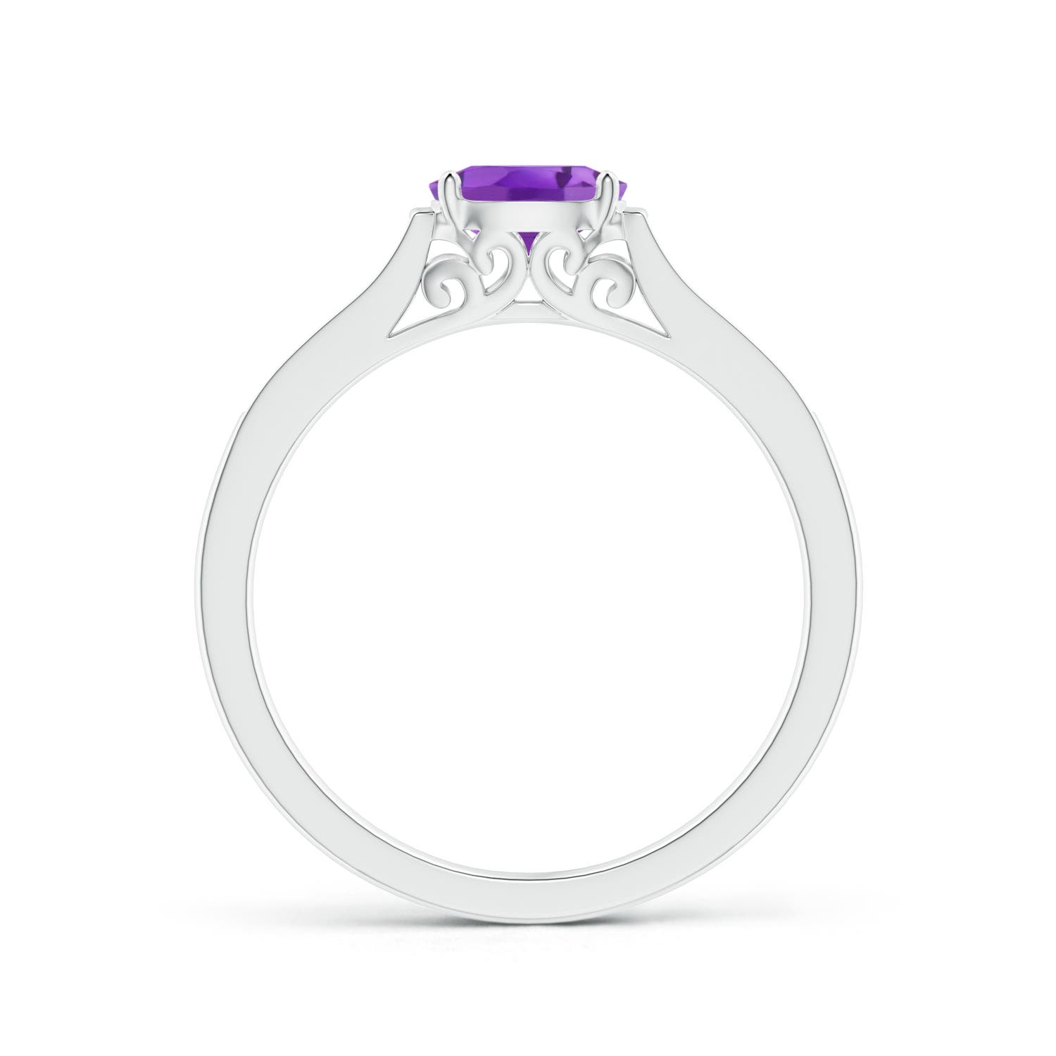 AA - Amethyst / 0.5 CT / 14 KT White Gold