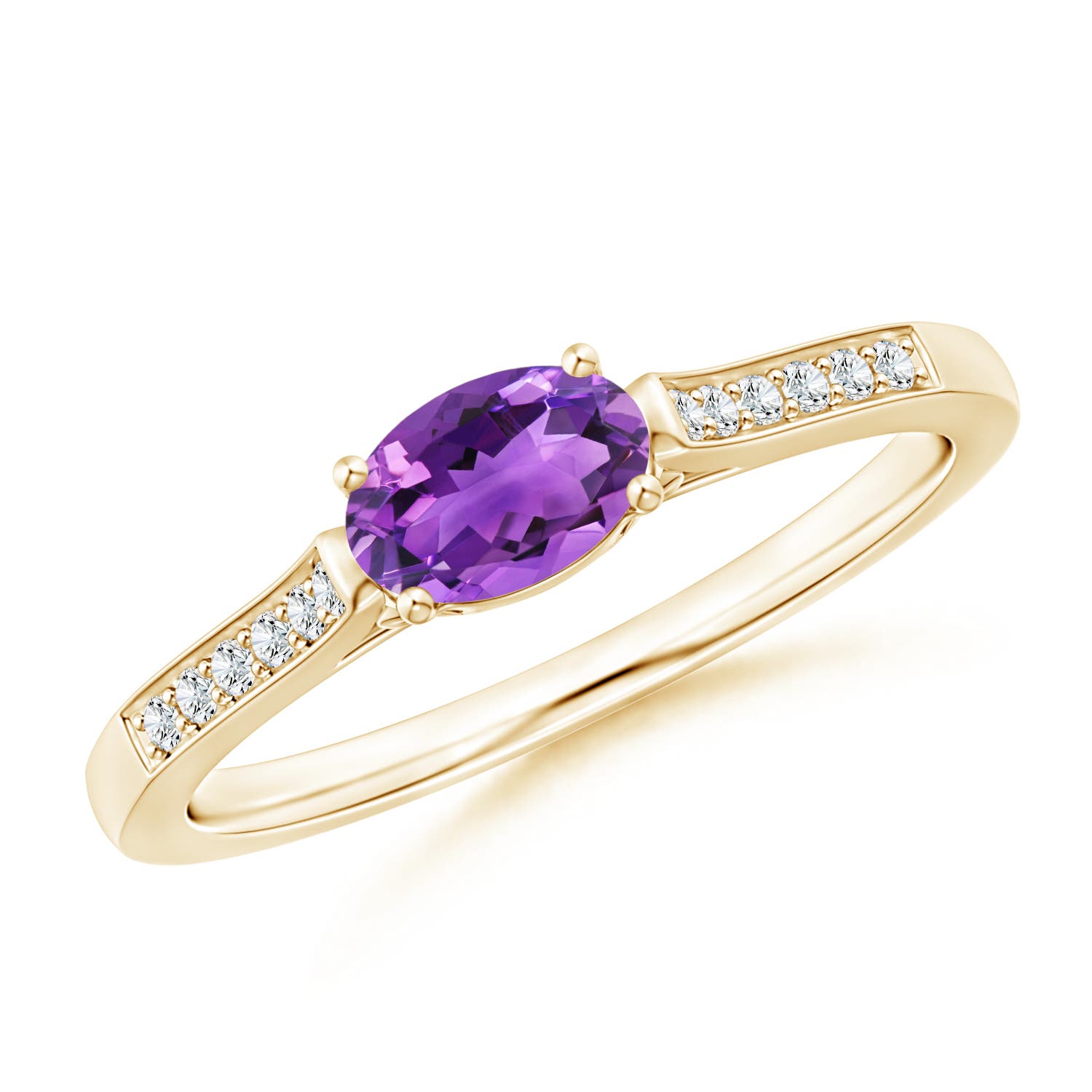 AAA - Amethyst / 0.5 CT / 14 KT Yellow Gold