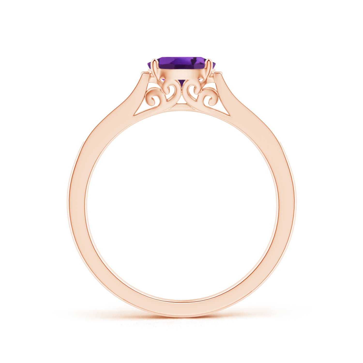 AAAA - Amethyst / 0.5 CT / 14 KT Rose Gold