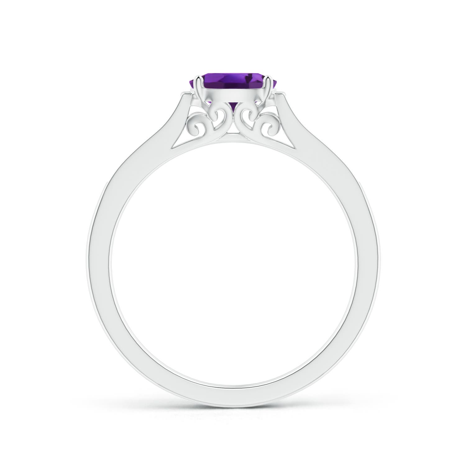 AAAA - Amethyst / 0.5 CT / 14 KT White Gold