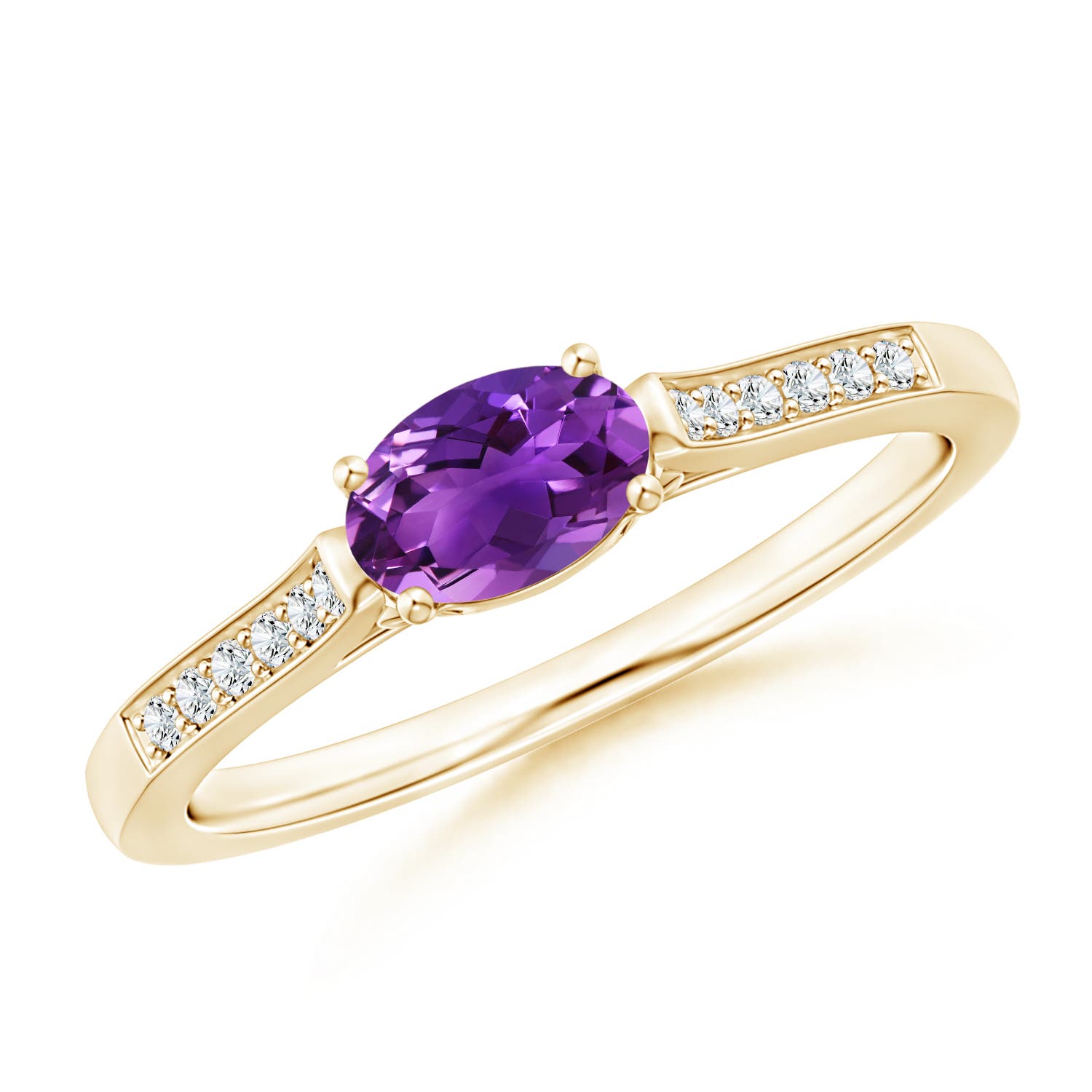 AAAA - Amethyst / 0.5 CT / 14 KT Yellow Gold