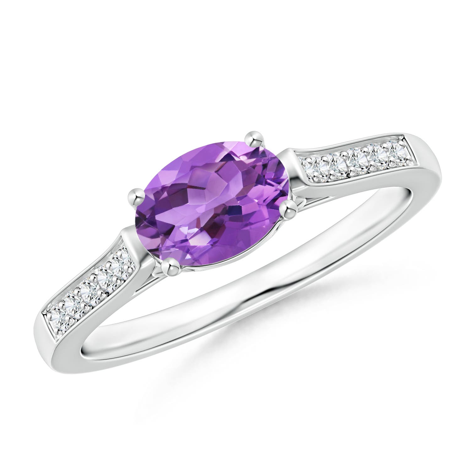 AA - Amethyst / 0.82 CT / 14 KT White Gold