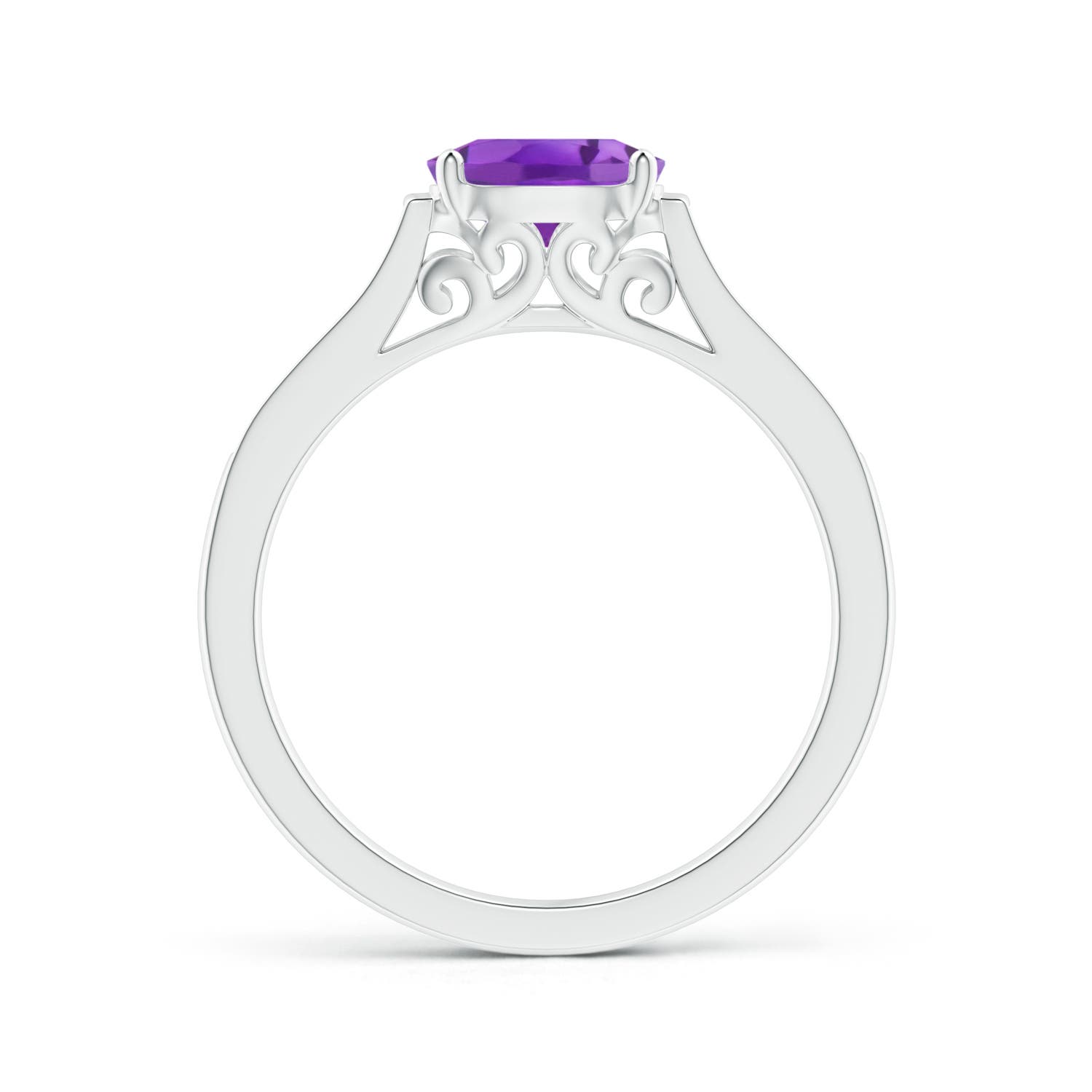 AA - Amethyst / 0.82 CT / 14 KT White Gold