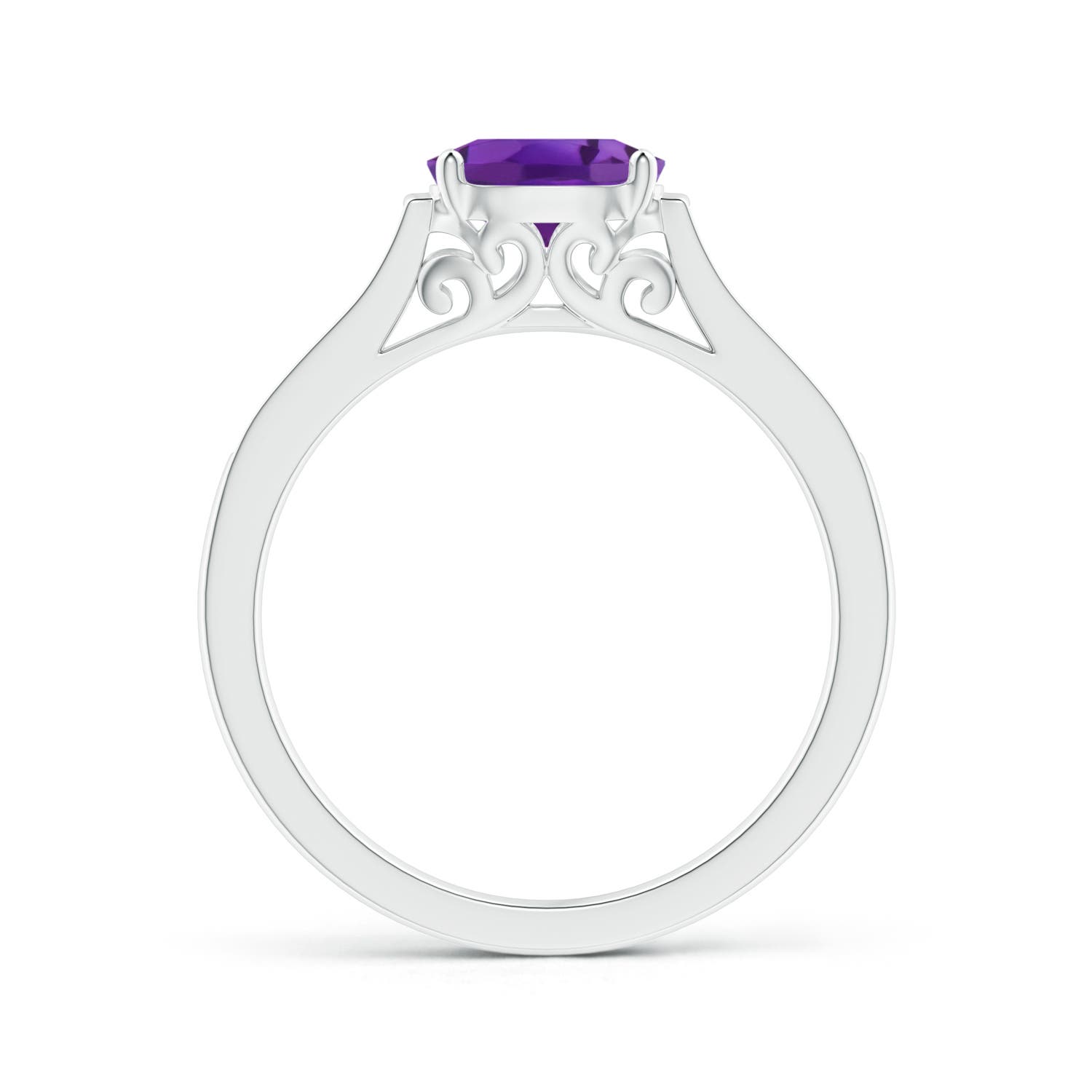 AAA - Amethyst / 0.82 CT / 14 KT White Gold