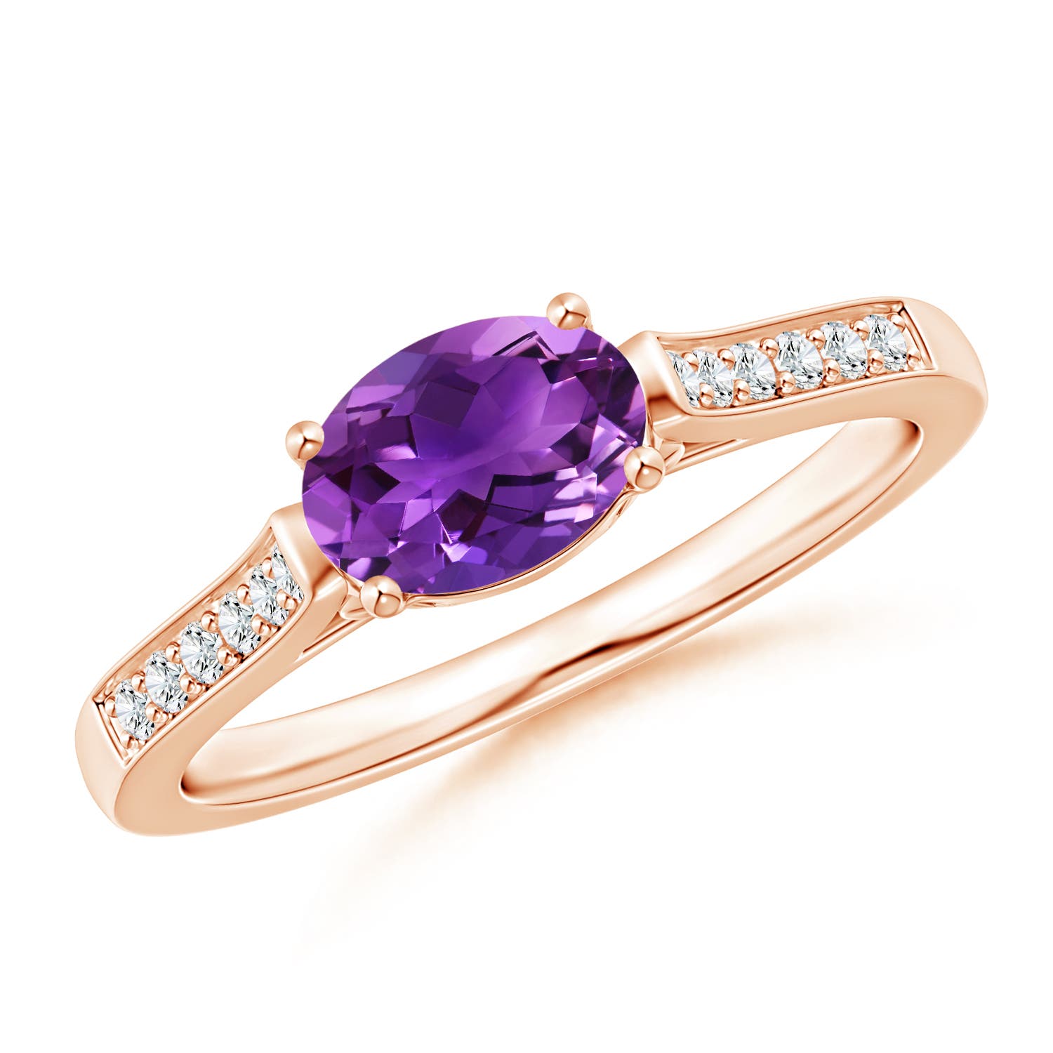 AAAA - Amethyst / 0.82 CT / 14 KT Rose Gold