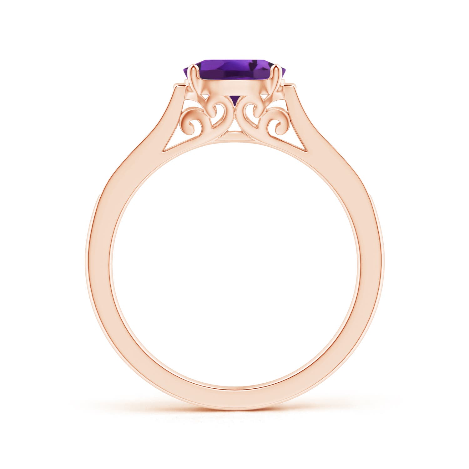 AAAA - Amethyst / 0.82 CT / 14 KT Rose Gold