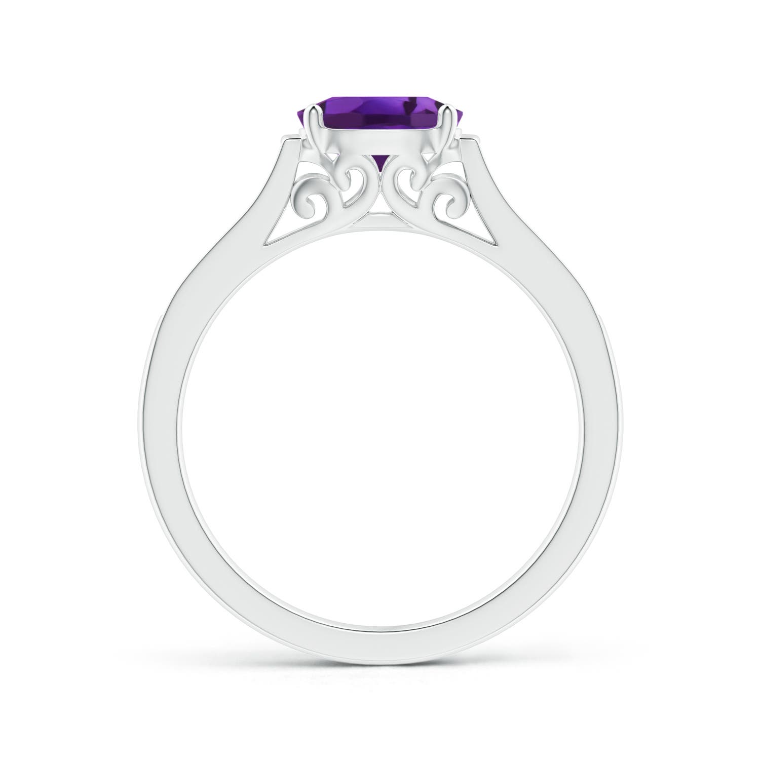 AAAA - Amethyst / 0.82 CT / 14 KT White Gold