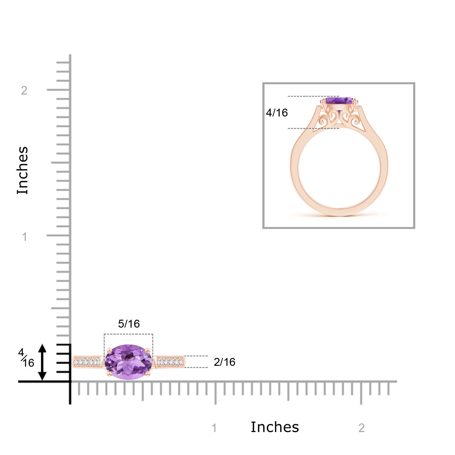 A - Amethyst / 1.29 CT / 14 KT Rose Gold