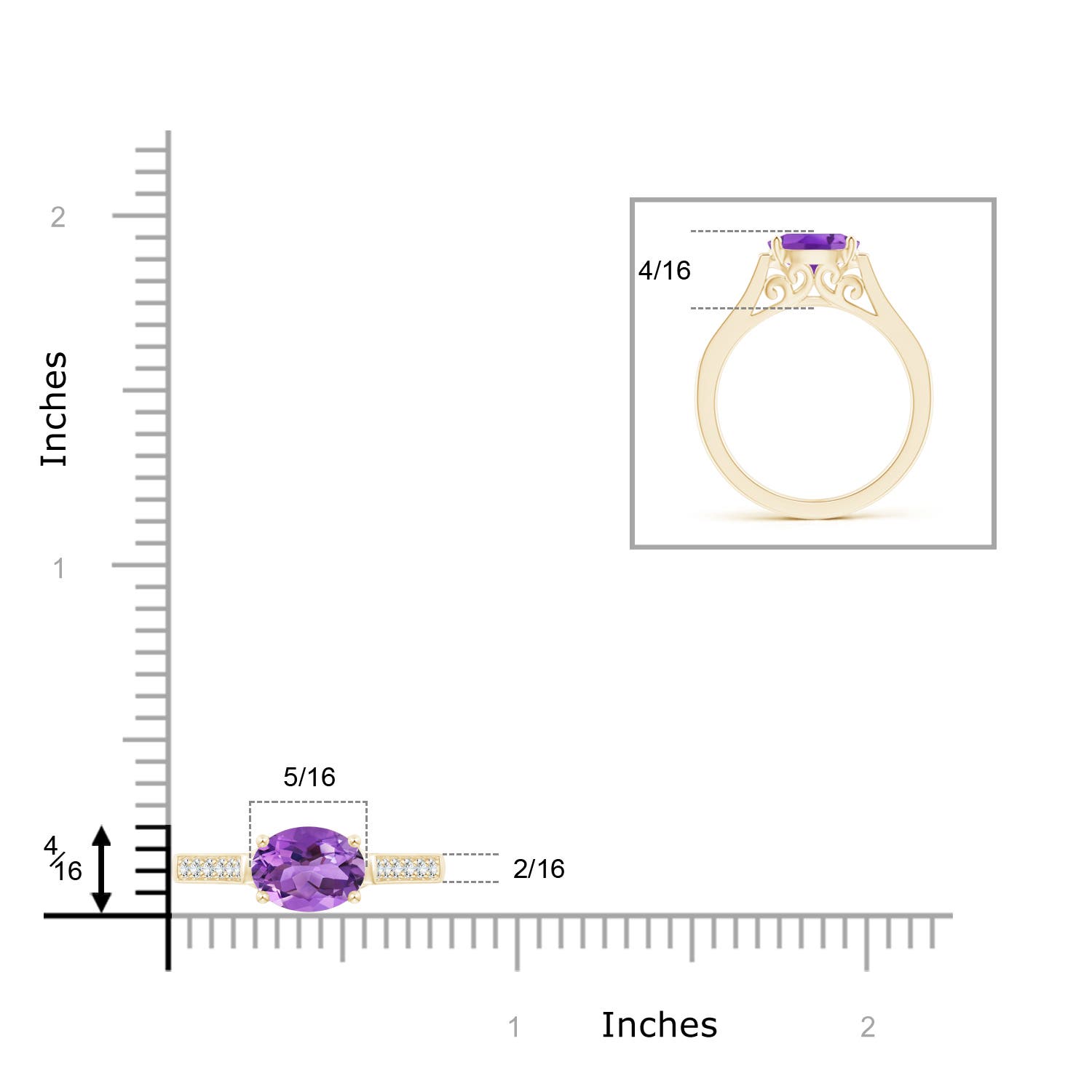 AA - Amethyst / 1.29 CT / 14 KT Yellow Gold