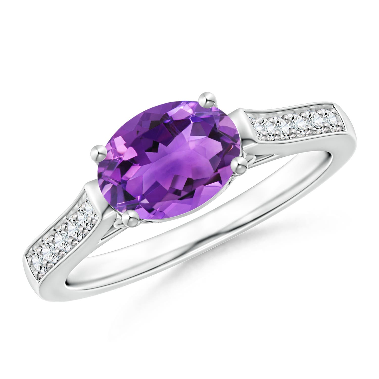 AAA - Amethyst / 1.29 CT / 14 KT White Gold