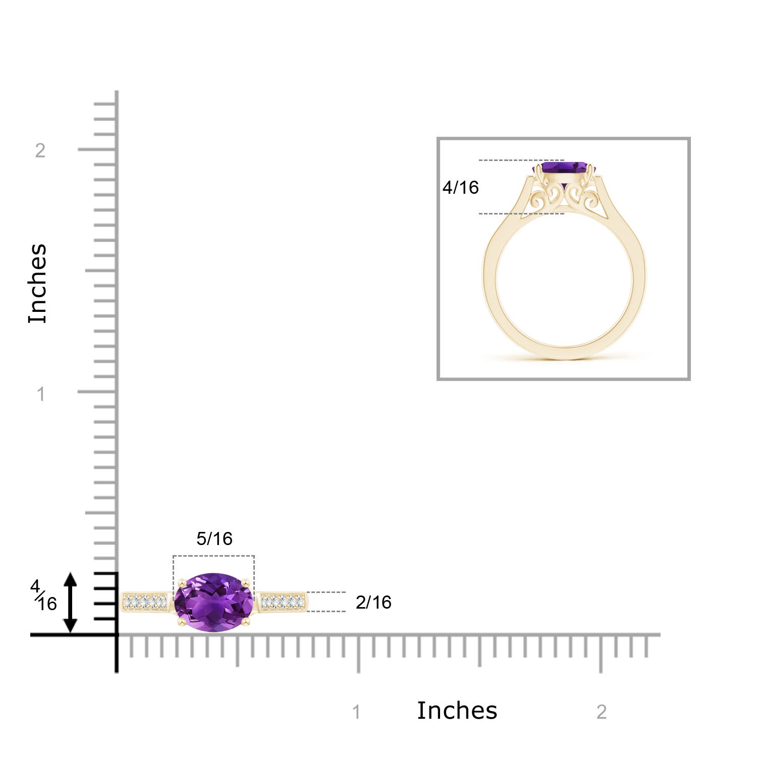 AAAA - Amethyst / 1.29 CT / 14 KT Yellow Gold