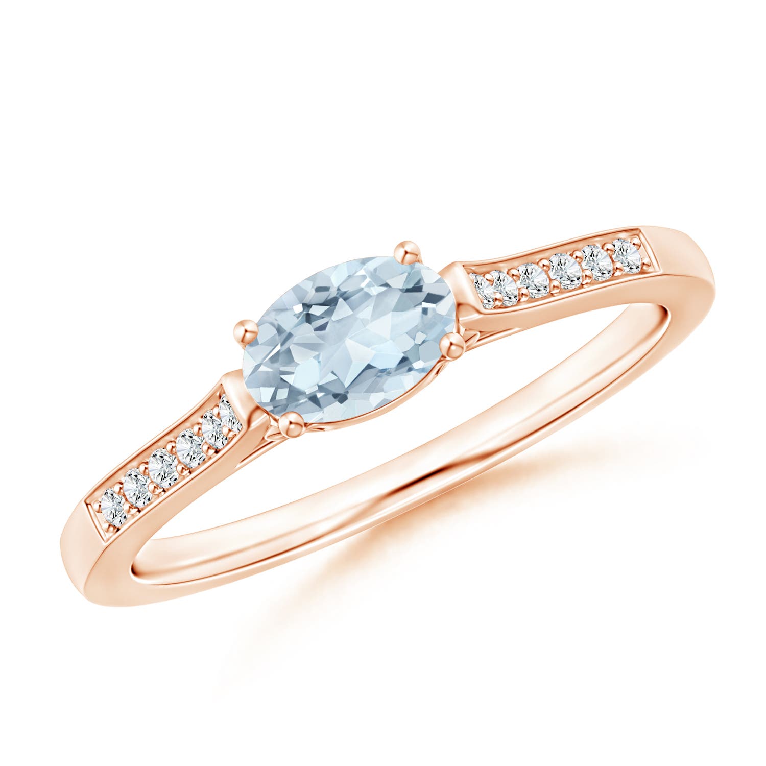 A - Aquamarine / 0.5 CT / 14 KT Rose Gold