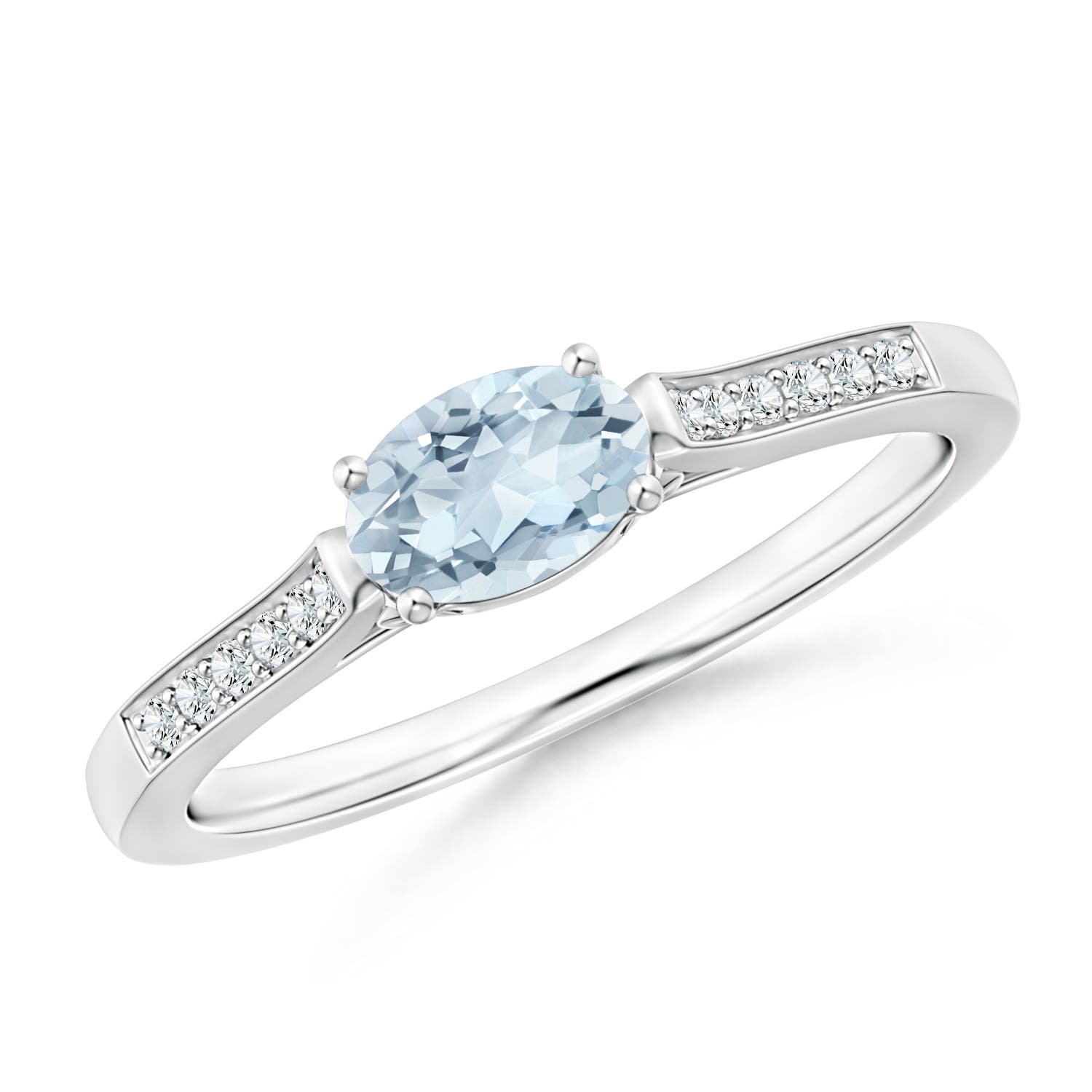 A - Aquamarine / 0.5 CT / 14 KT White Gold