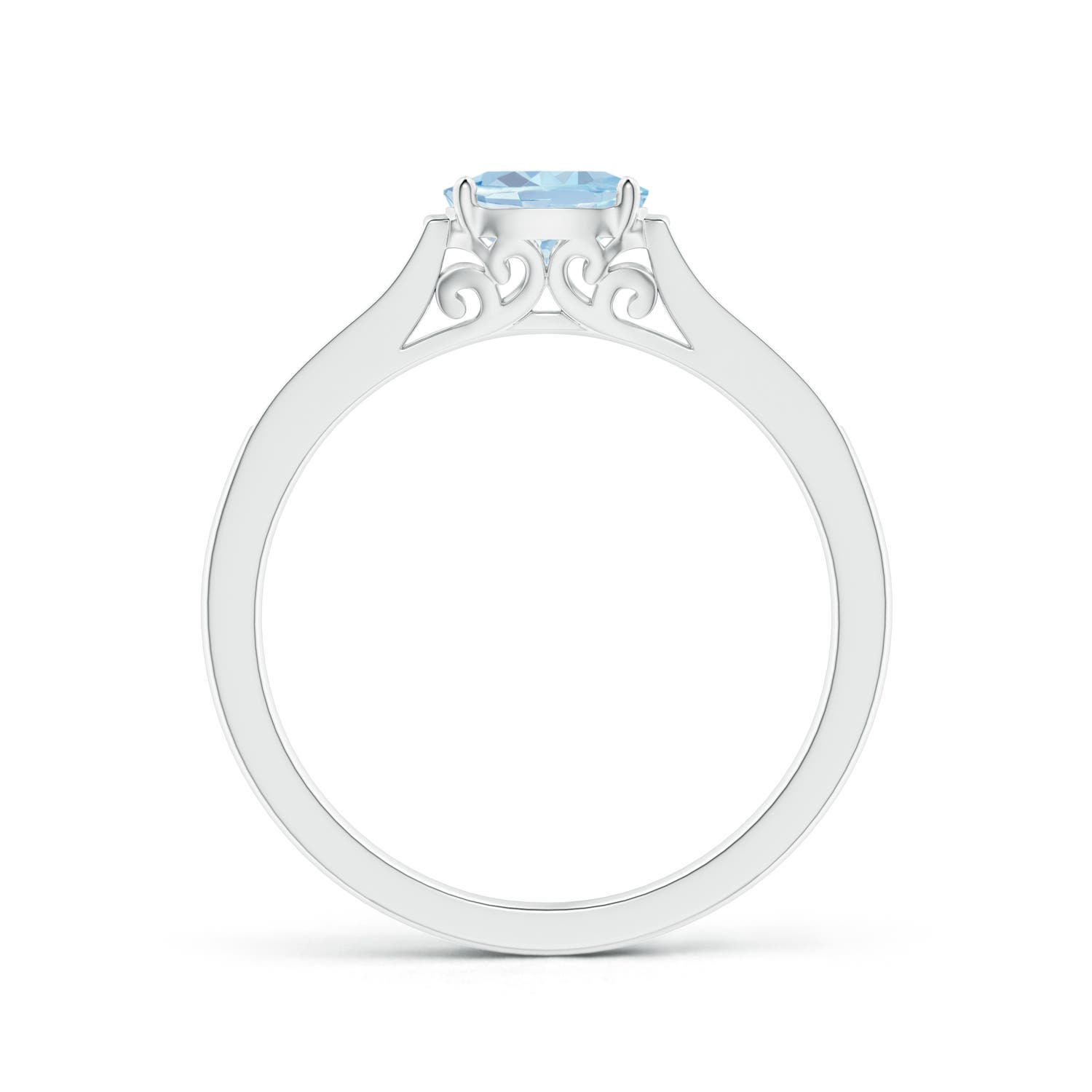 A - Aquamarine / 0.5 CT / 14 KT White Gold