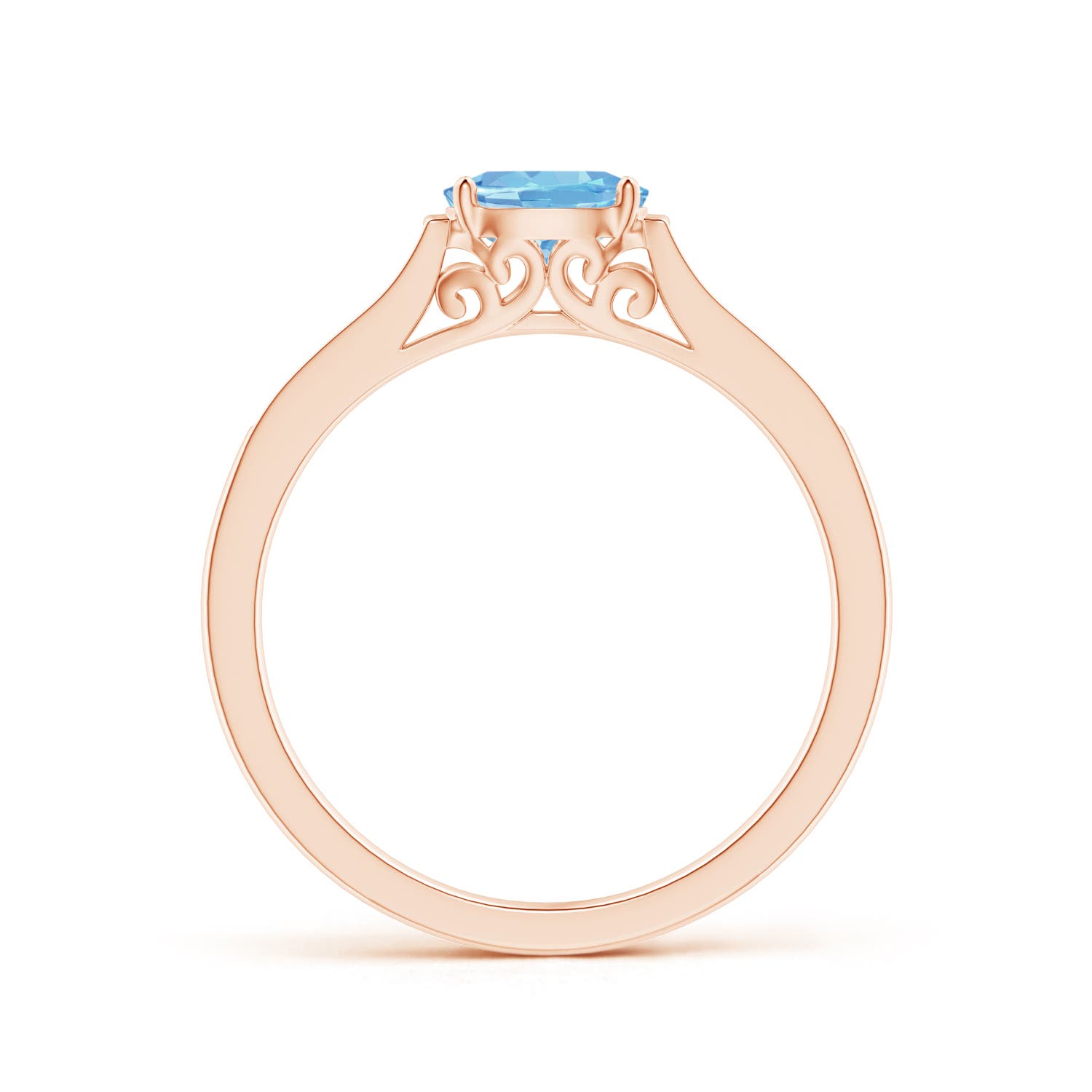 AAAA - Aquamarine / 0.5 CT / 14 KT Rose Gold