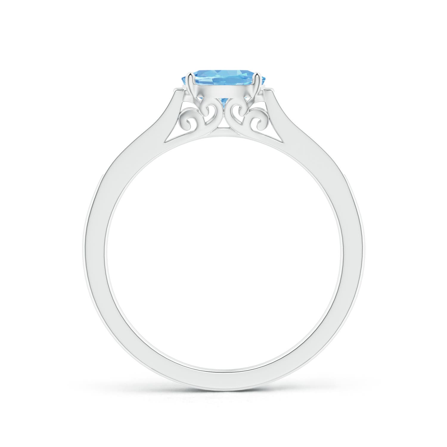 AAAA - Aquamarine / 0.5 CT / 14 KT White Gold