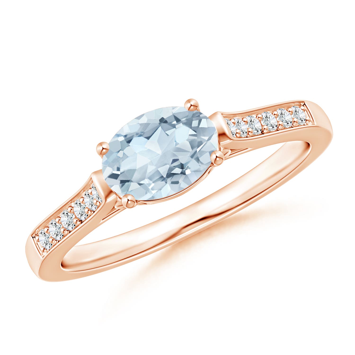 A - Aquamarine / 0.72 CT / 14 KT Rose Gold