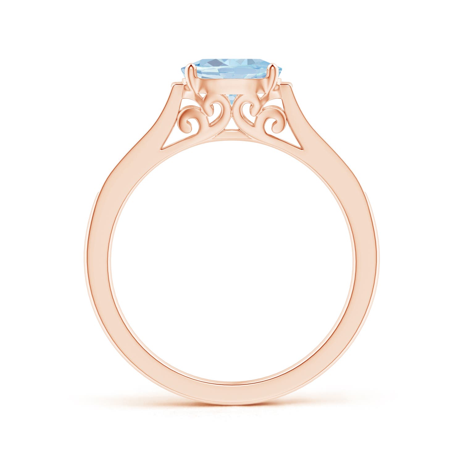 A - Aquamarine / 0.72 CT / 14 KT Rose Gold