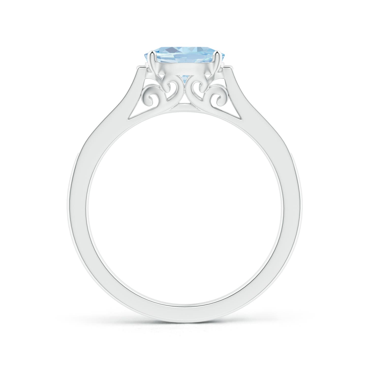 A - Aquamarine / 0.72 CT / 14 KT White Gold