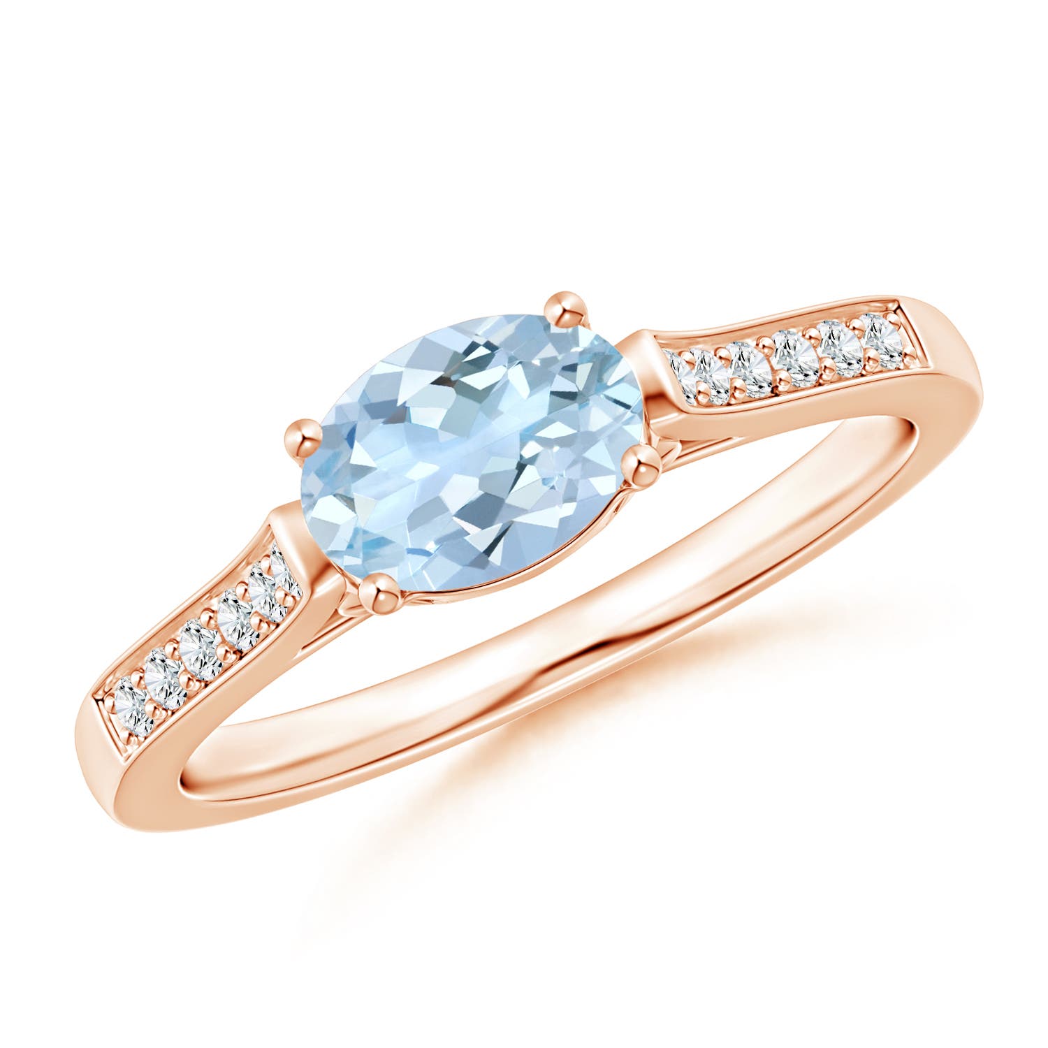 AA - Aquamarine / 0.72 CT / 14 KT Rose Gold