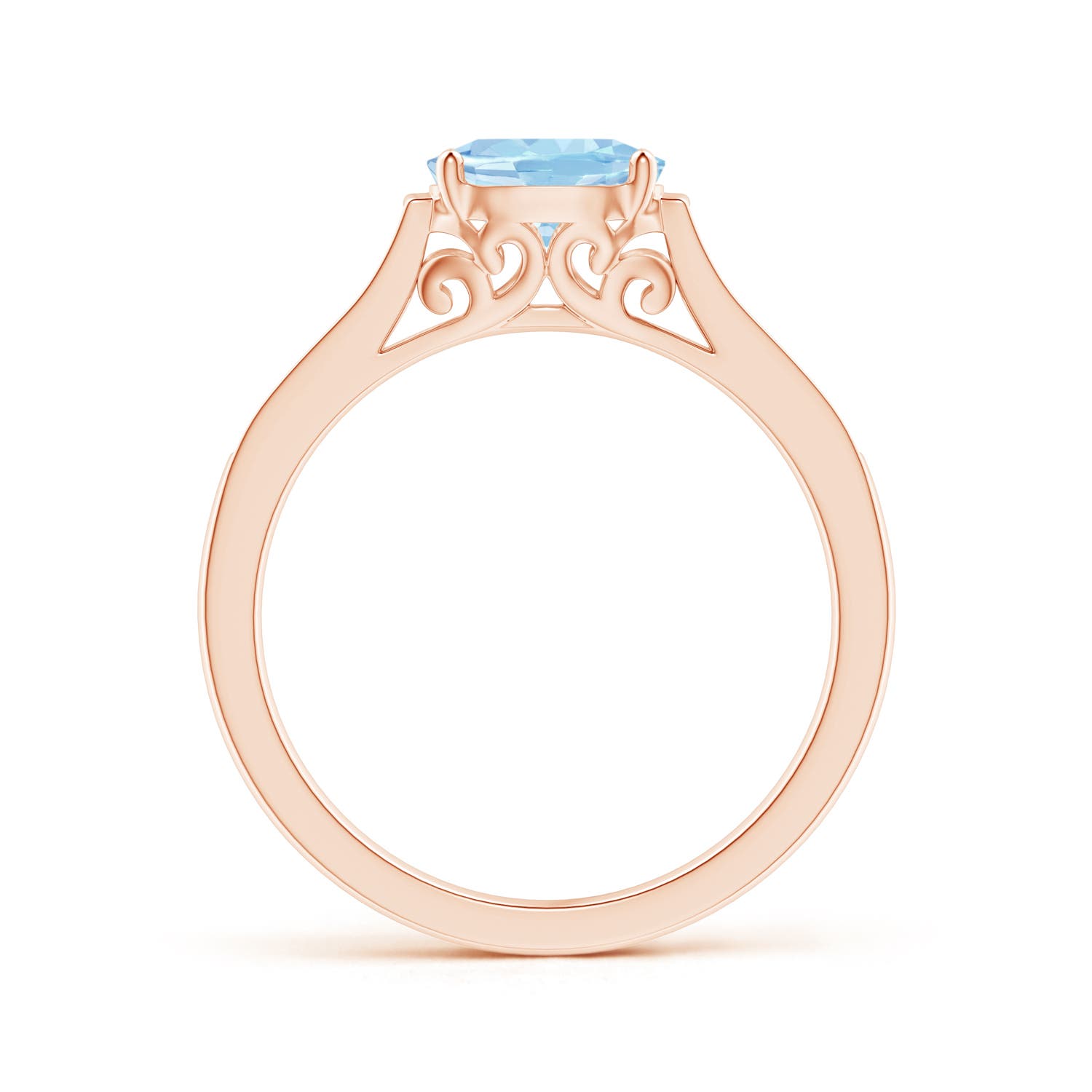 AAA - Aquamarine / 0.72 CT / 14 KT Rose Gold