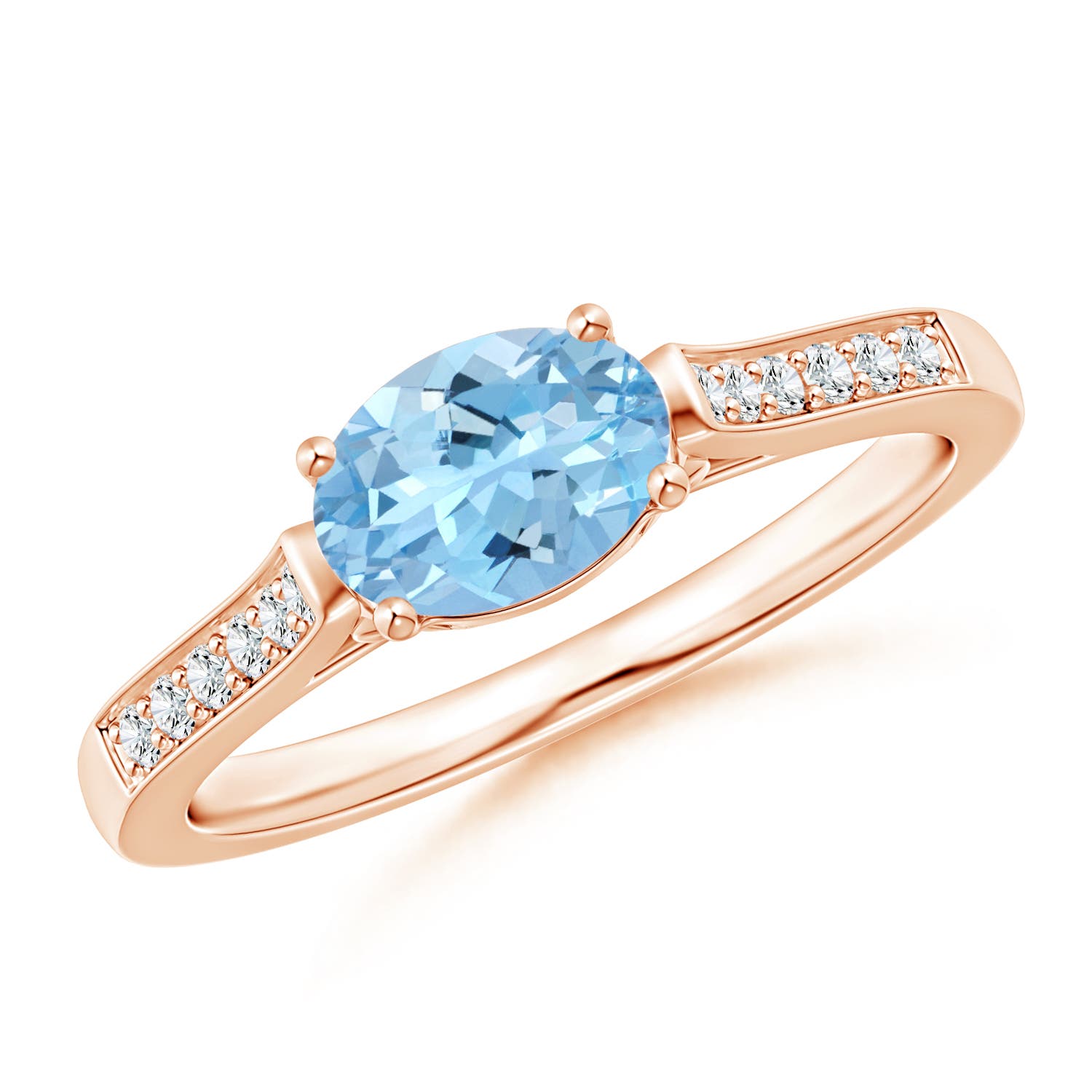 AAAA - Aquamarine / 0.72 CT / 14 KT Rose Gold