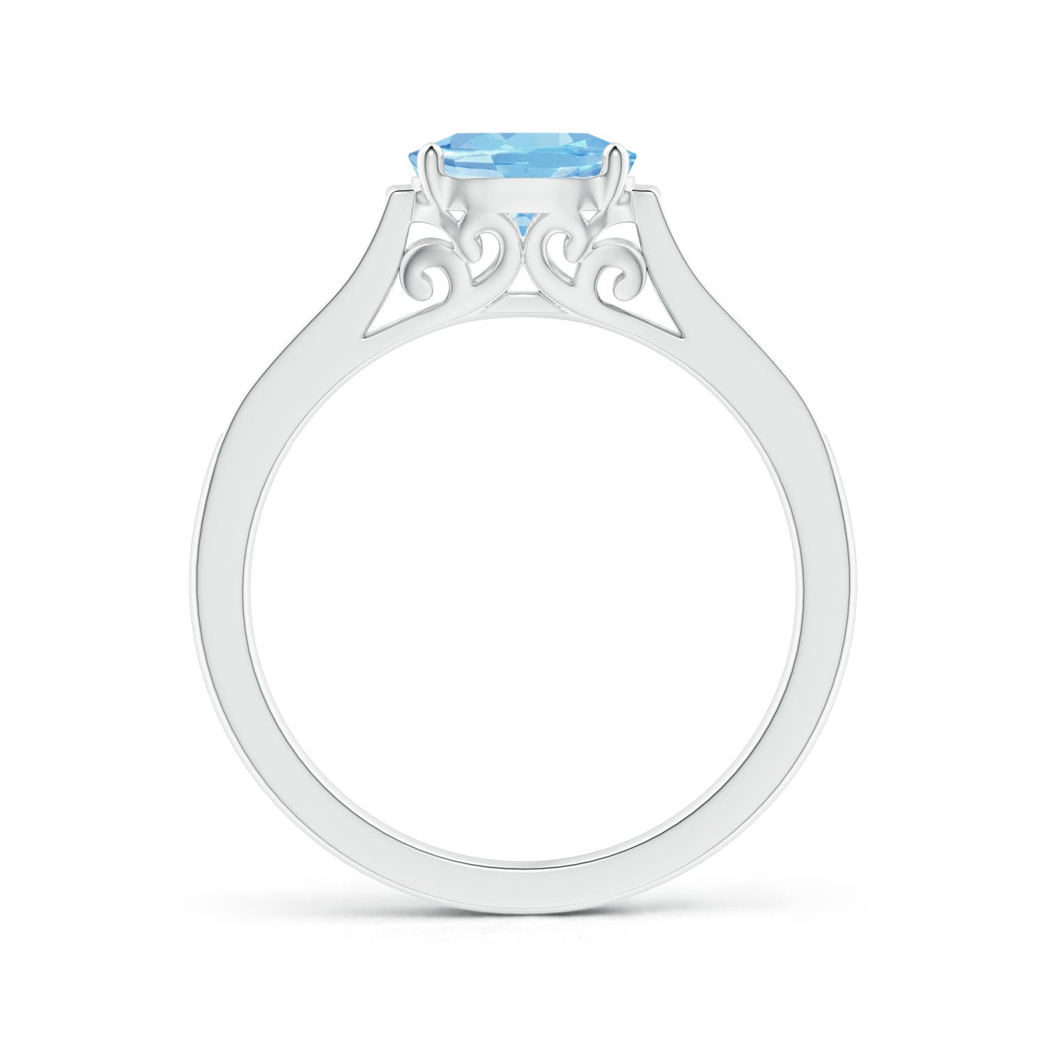 AAAA - Aquamarine / 0.72 CT / 14 KT White Gold