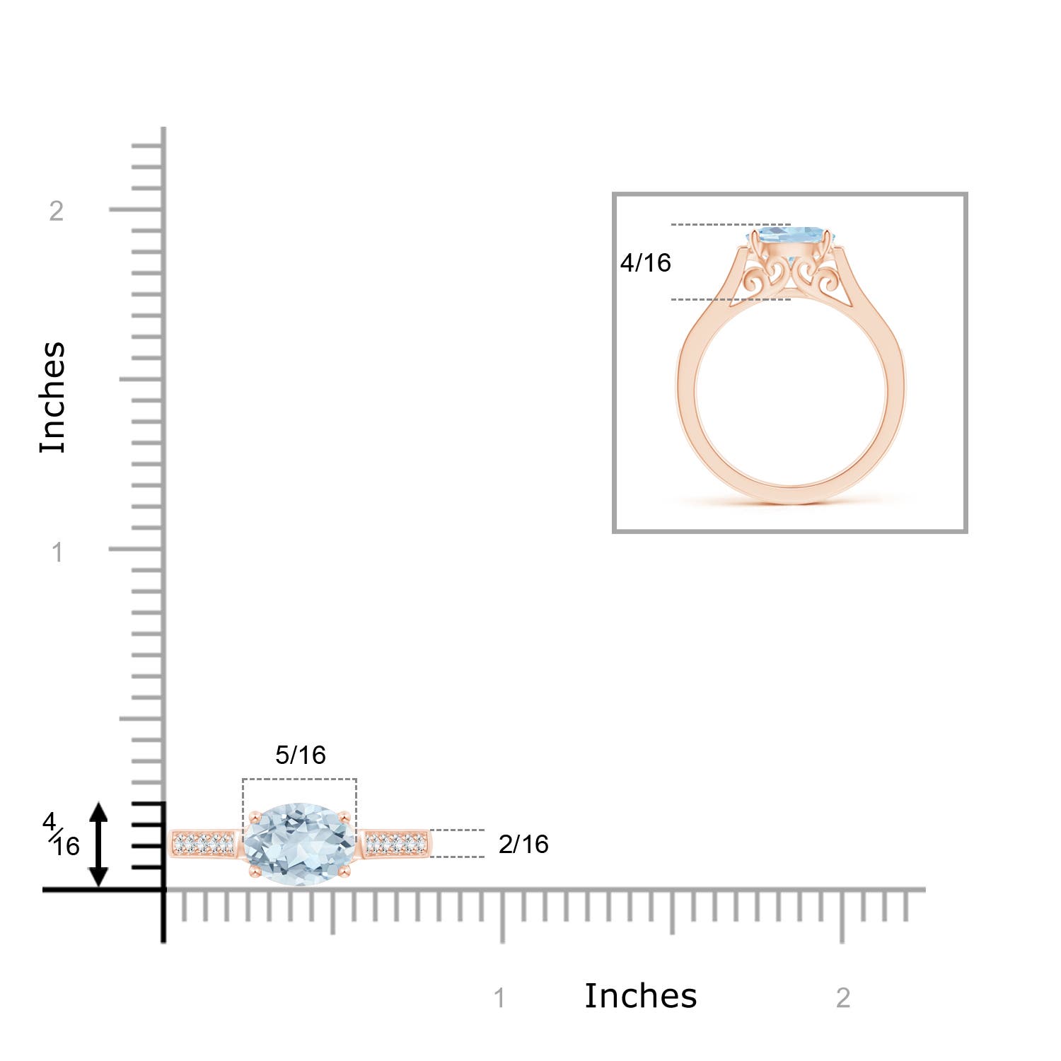 A - Aquamarine / 1.14 CT / 14 KT Rose Gold