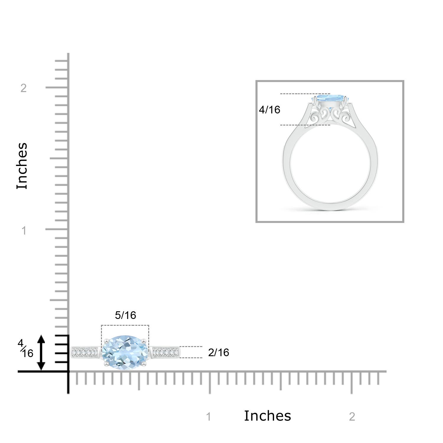 AA - Aquamarine / 1.14 CT / 14 KT White Gold