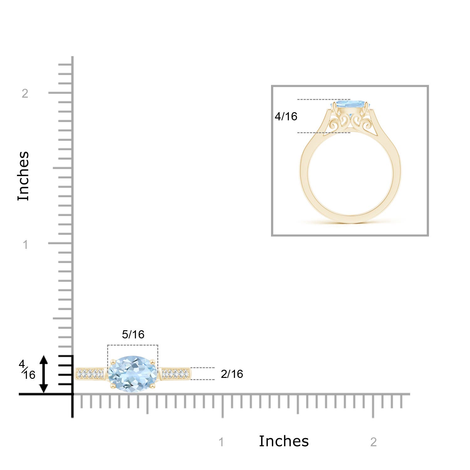 AA - Aquamarine / 1.14 CT / 14 KT Yellow Gold