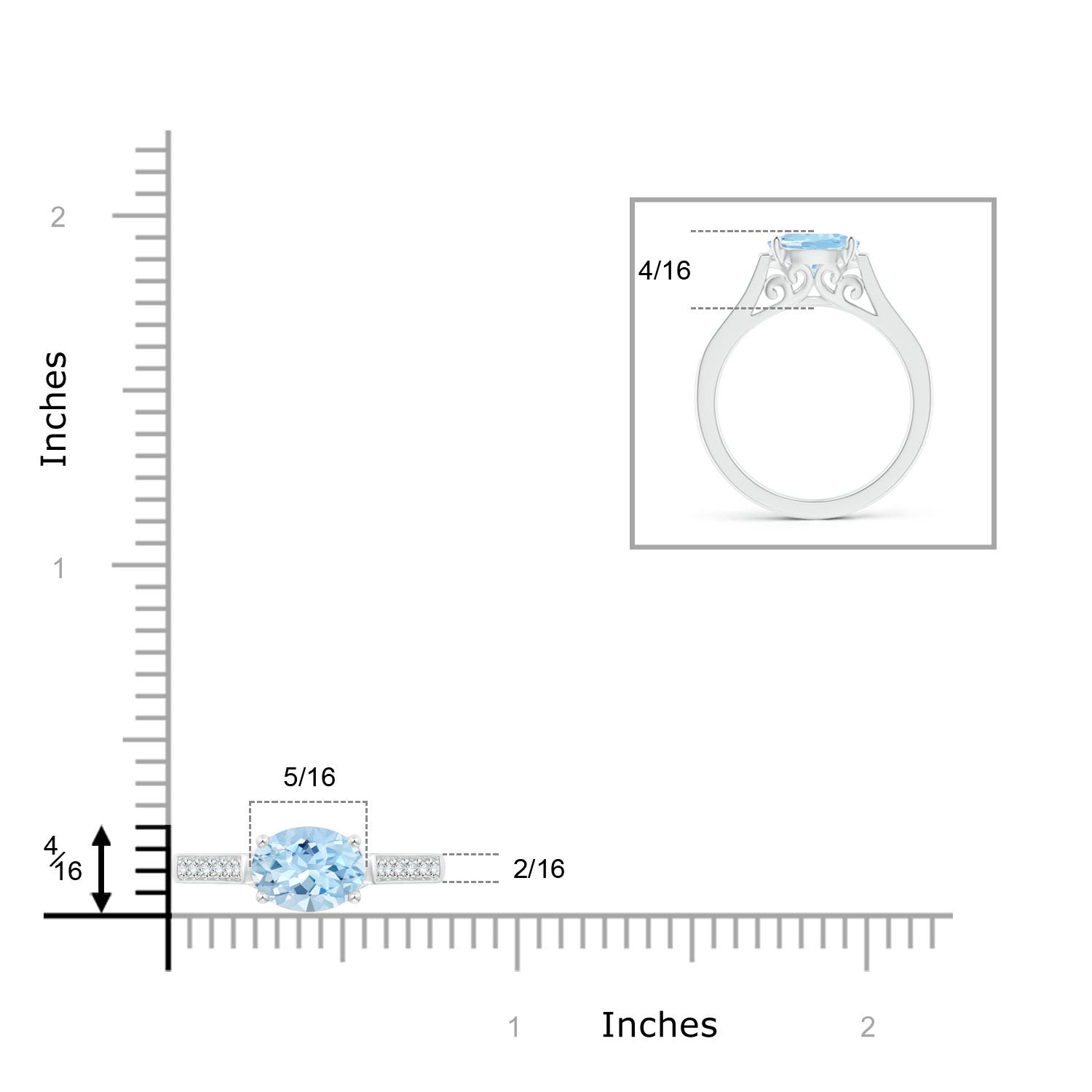 AAA - Aquamarine / 1.14 CT / 14 KT White Gold