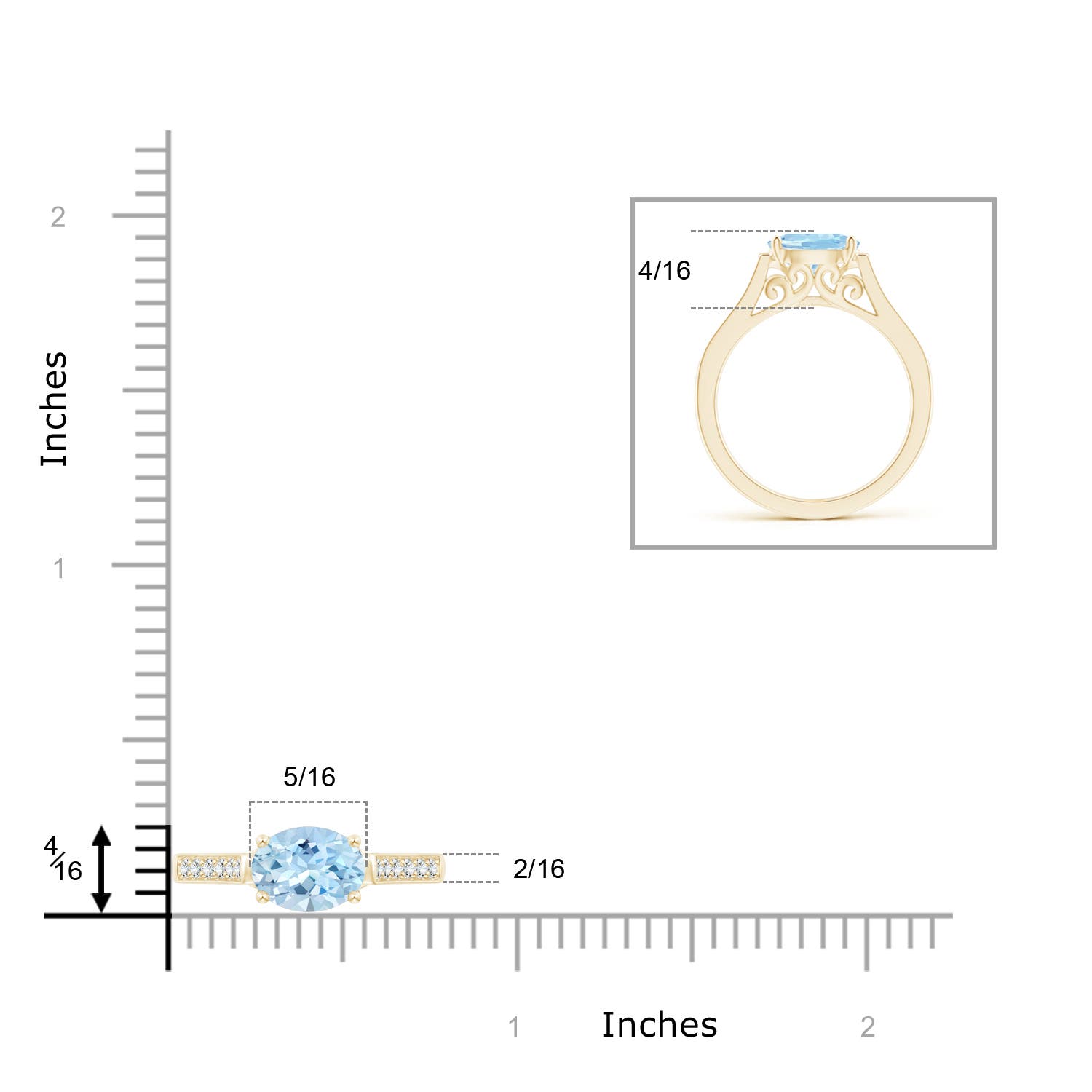 AAA - Aquamarine / 1.14 CT / 14 KT Yellow Gold