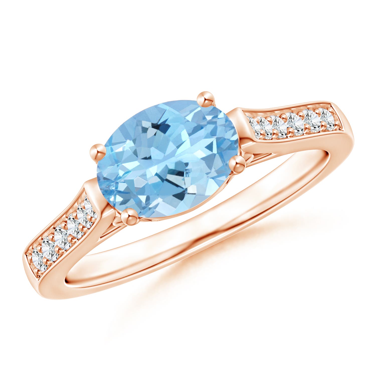 AAAA - Aquamarine / 1.14 CT / 14 KT Rose Gold