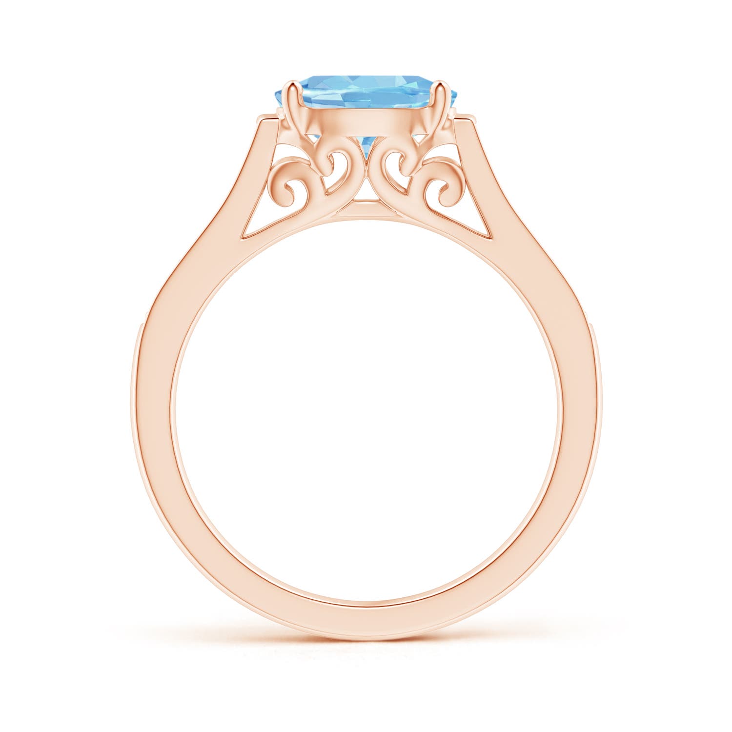 AAAA - Aquamarine / 1.14 CT / 14 KT Rose Gold