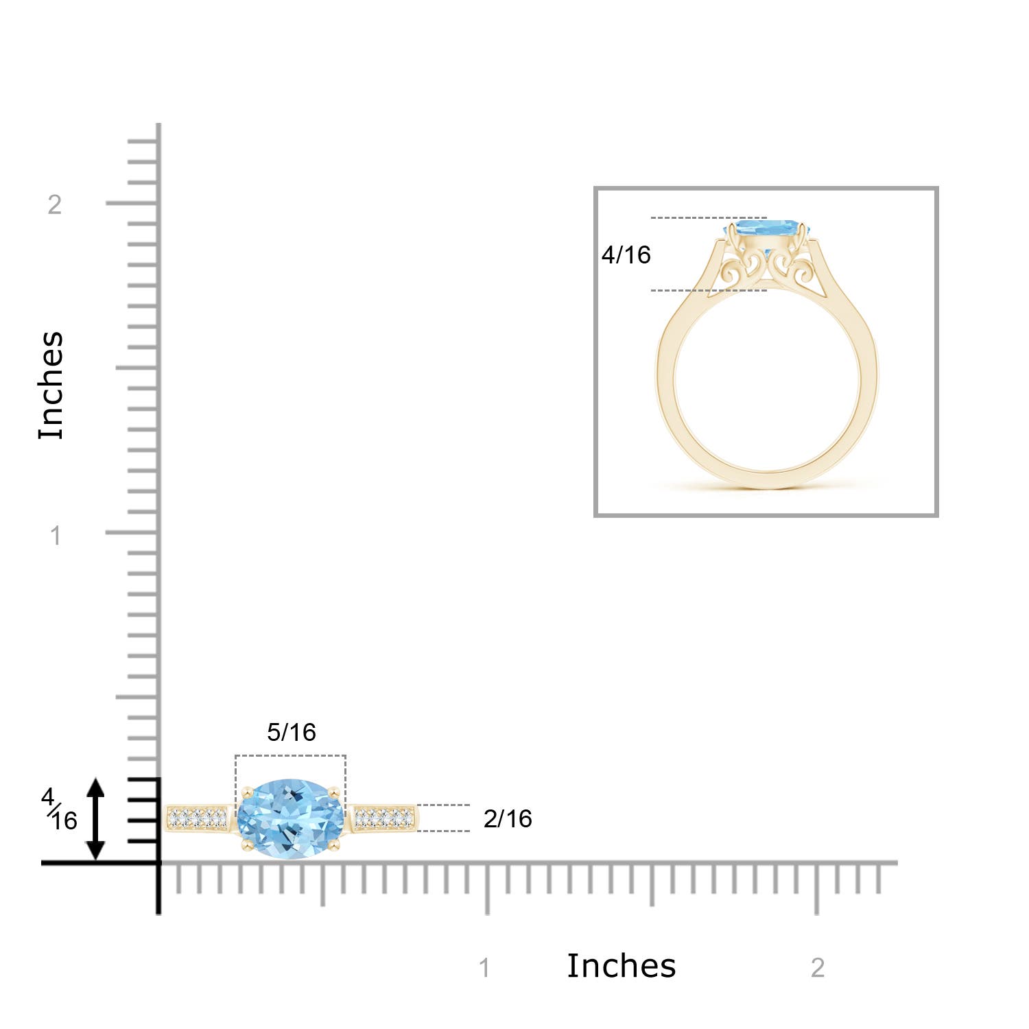 AAAA - Aquamarine / 1.14 CT / 14 KT Yellow Gold